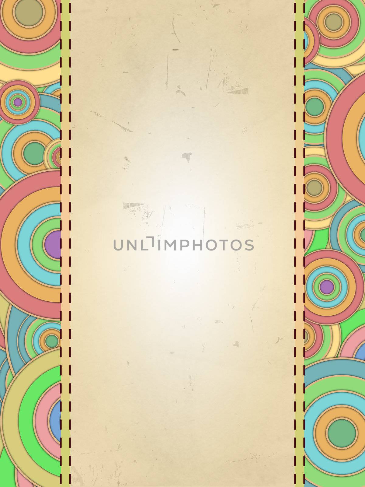 vintage design colorful circles with text place