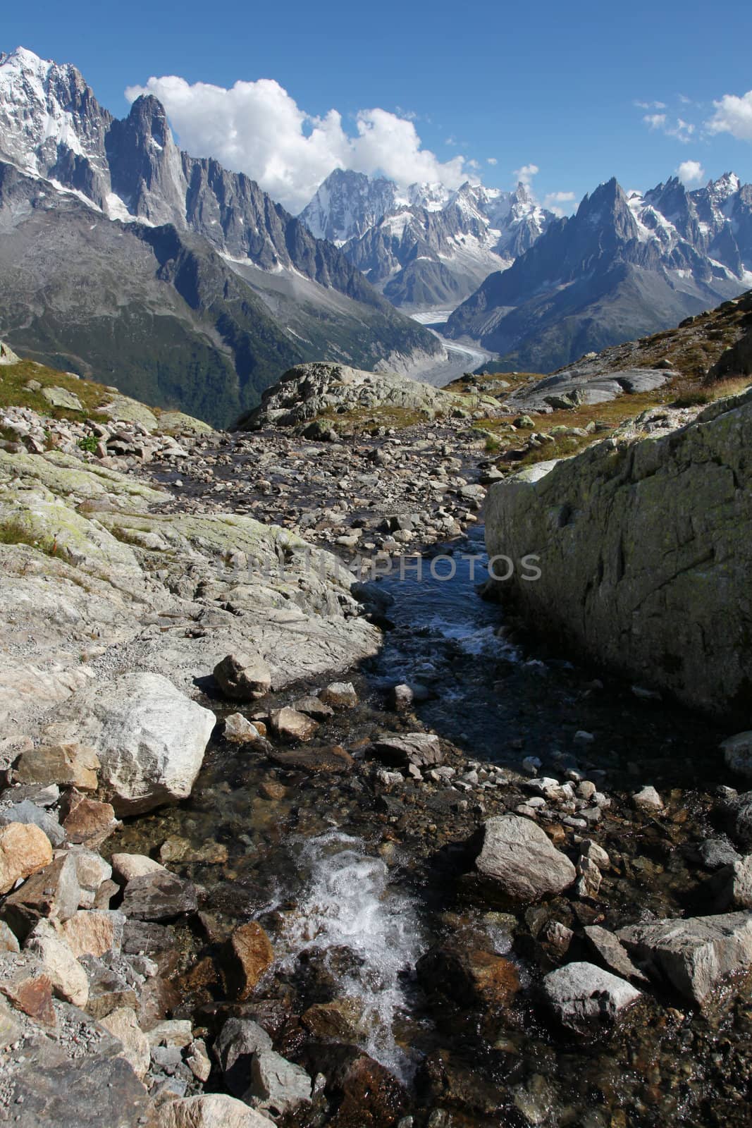 The alps from the White Lake near Chamonix Mont Blanc.