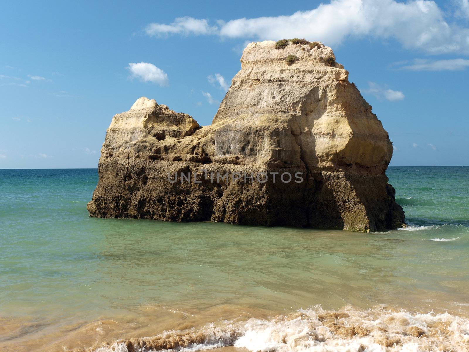 Beach of Praia de Rocha in Portimao, Algarve, Portugal