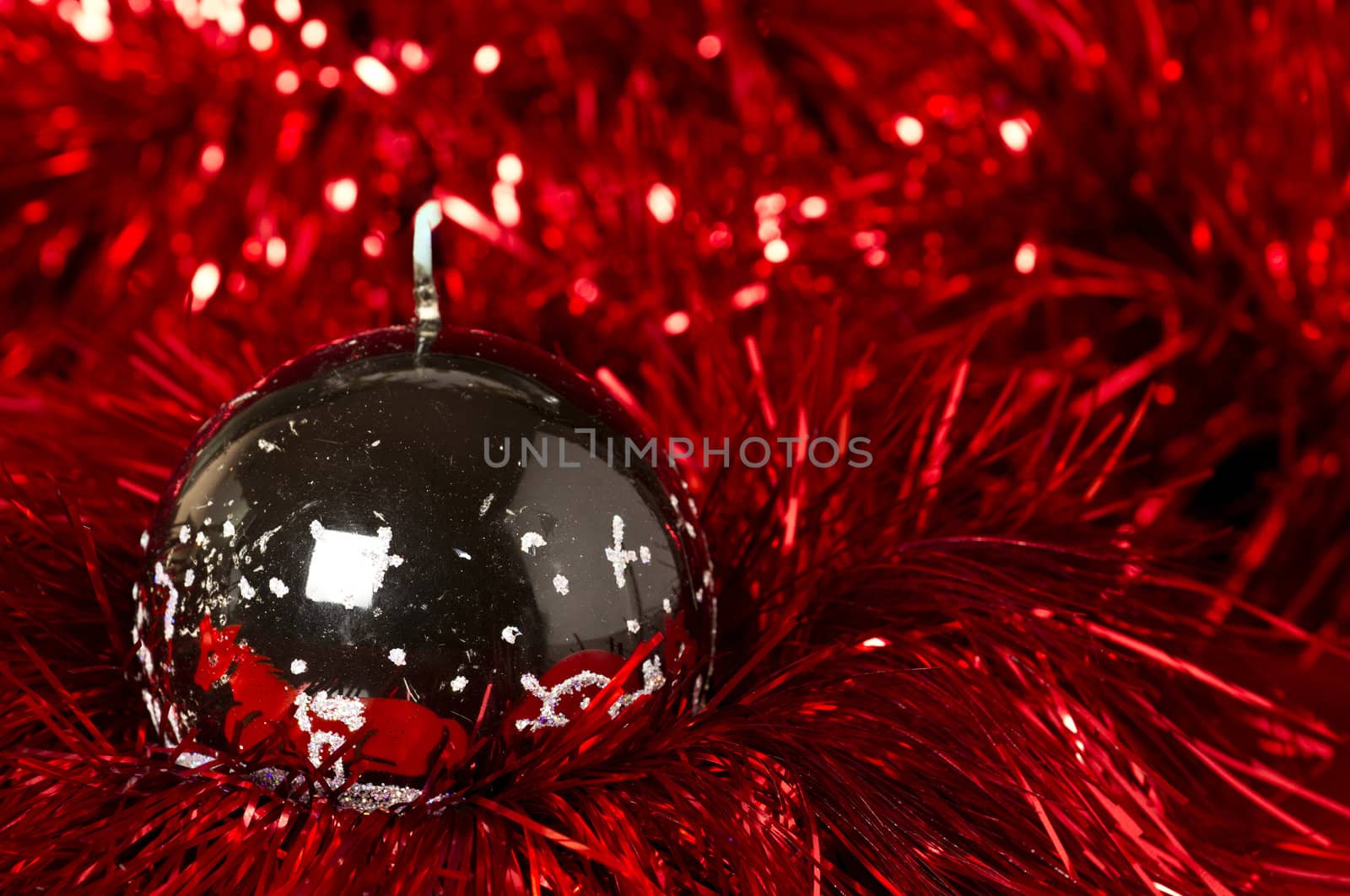 Christmas decoration on a red background