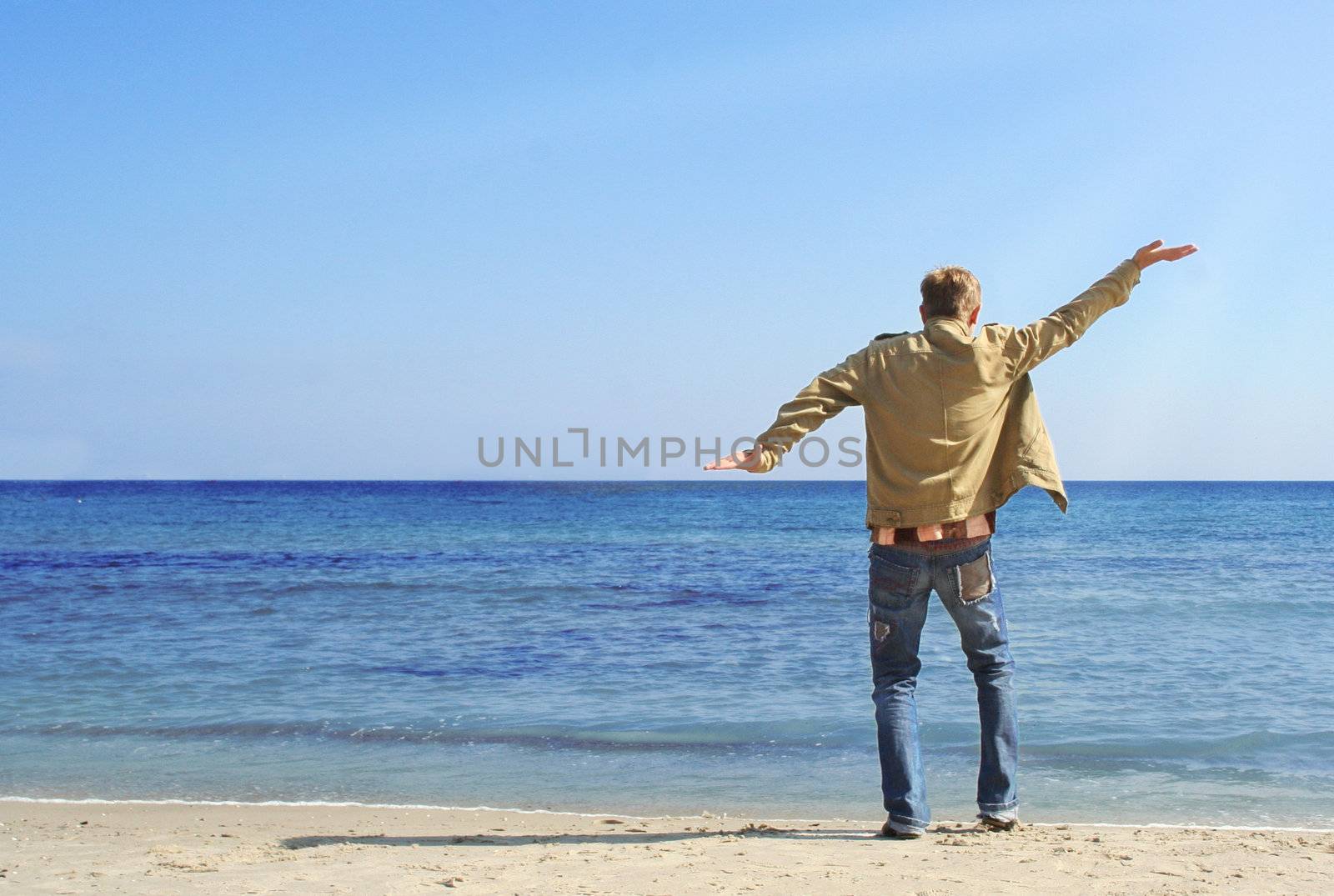 a sense of joy by the sea on a clear sunny day
