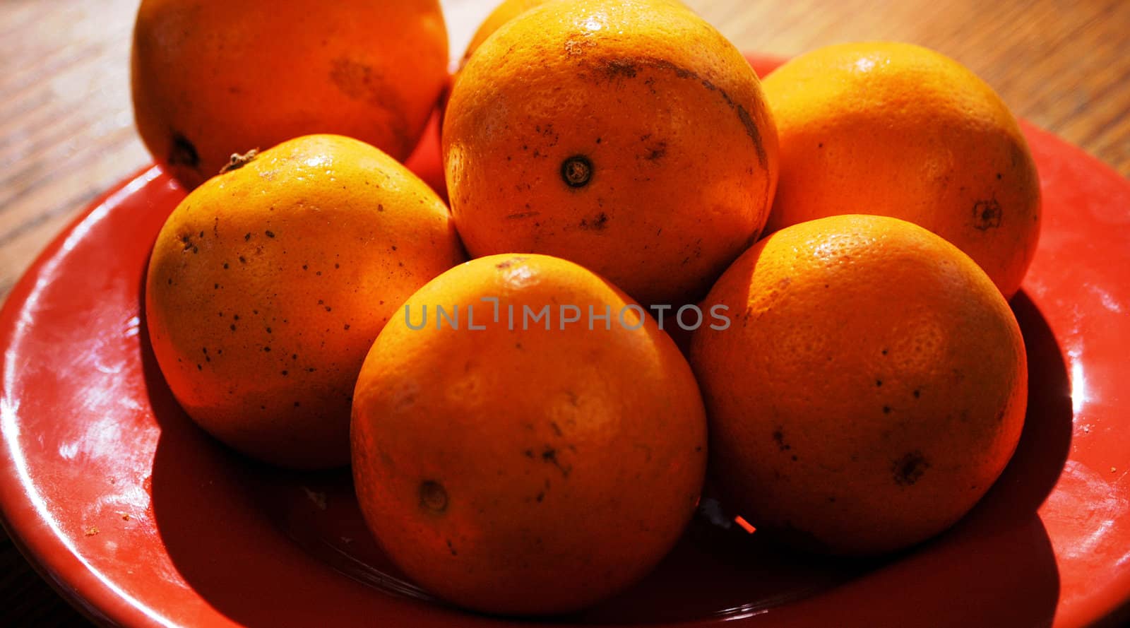 Oranges on a table