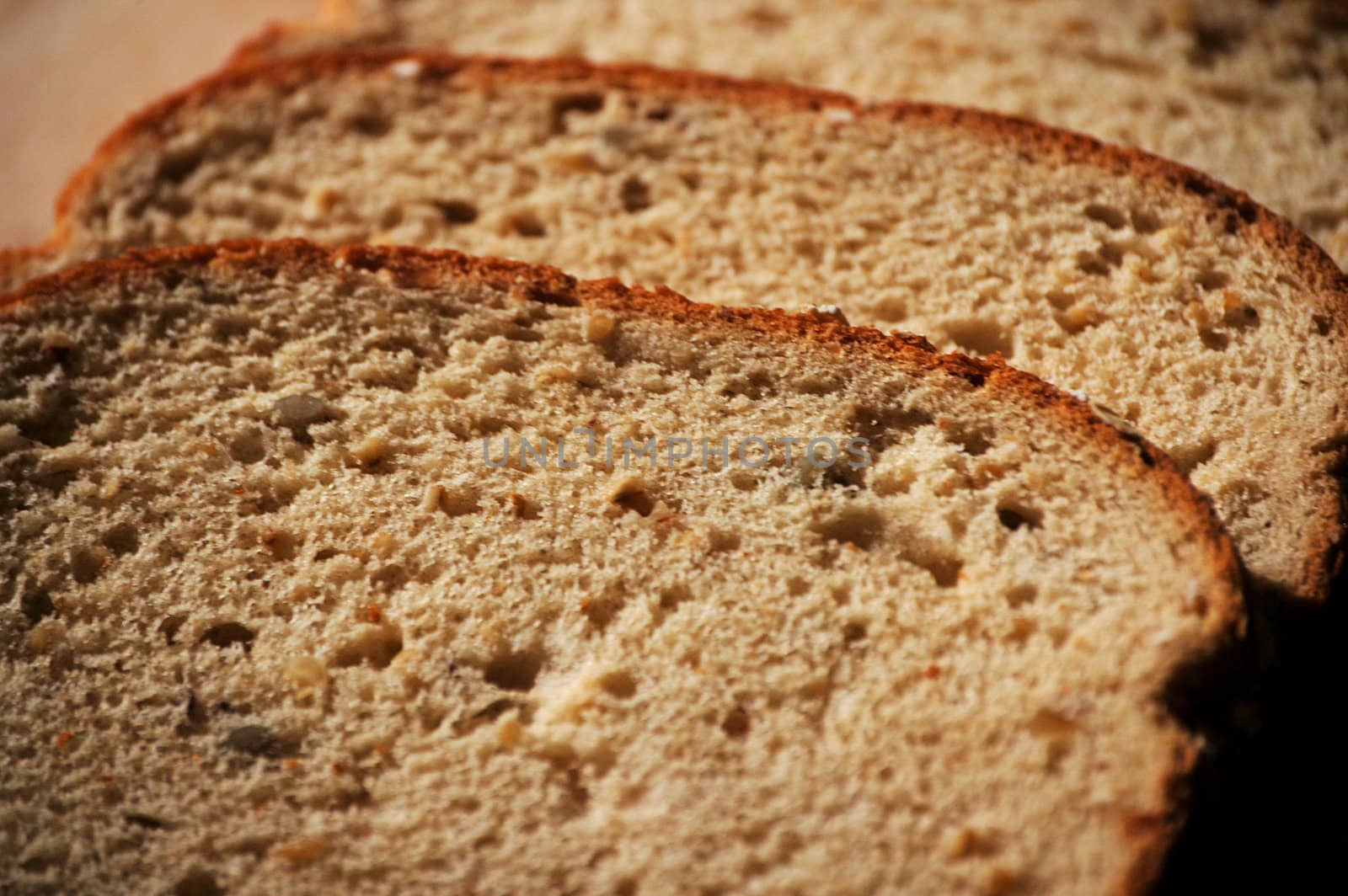 three slices of whole grain wheat bread