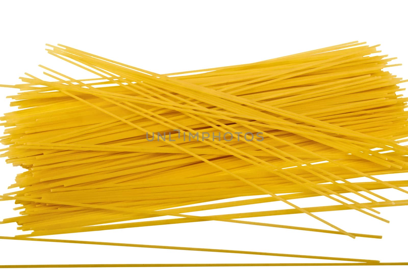 Heap of Italian spaghetti isolated on white background