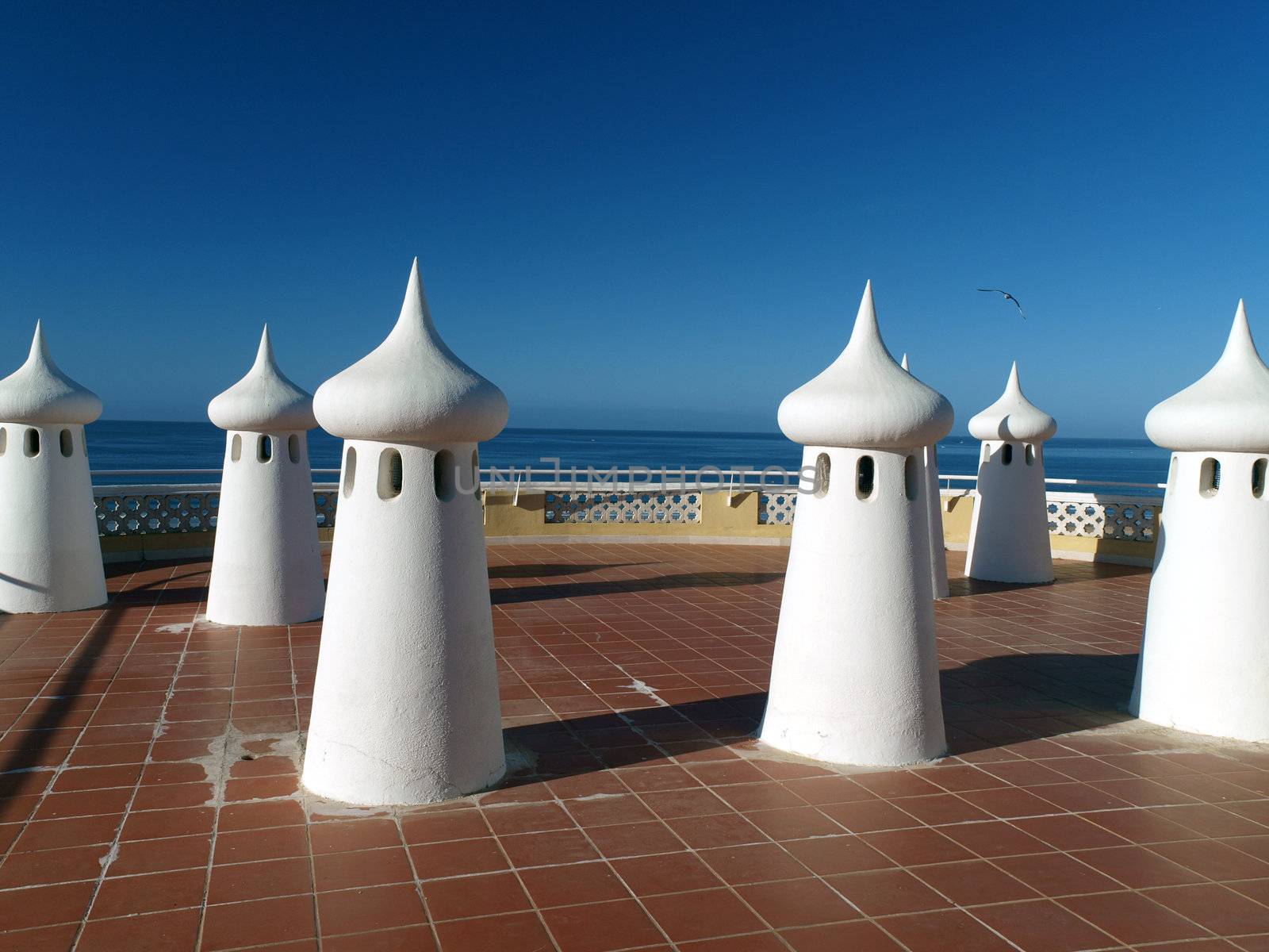 Fairy Chimneys on the terrace overlooking the sea