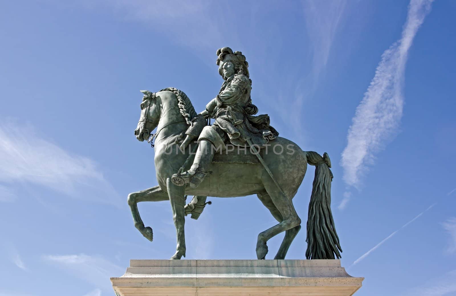 equestrian statue of Louis XIV castle of Versailles (France)