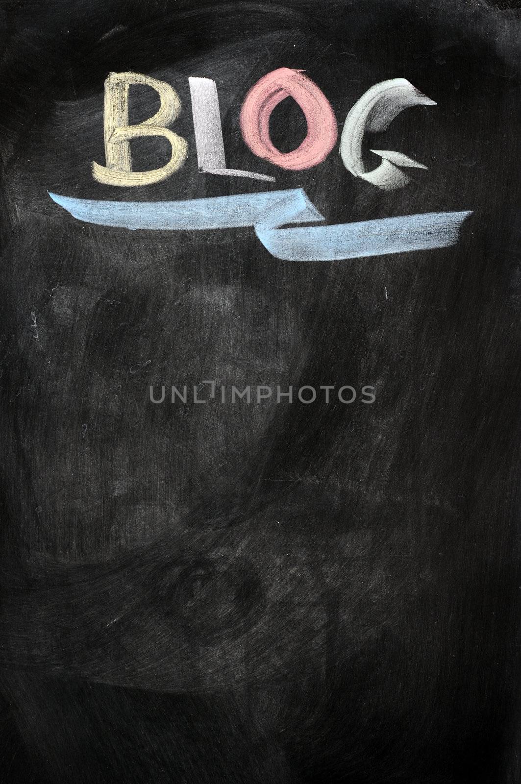 Blog written on a blackboard