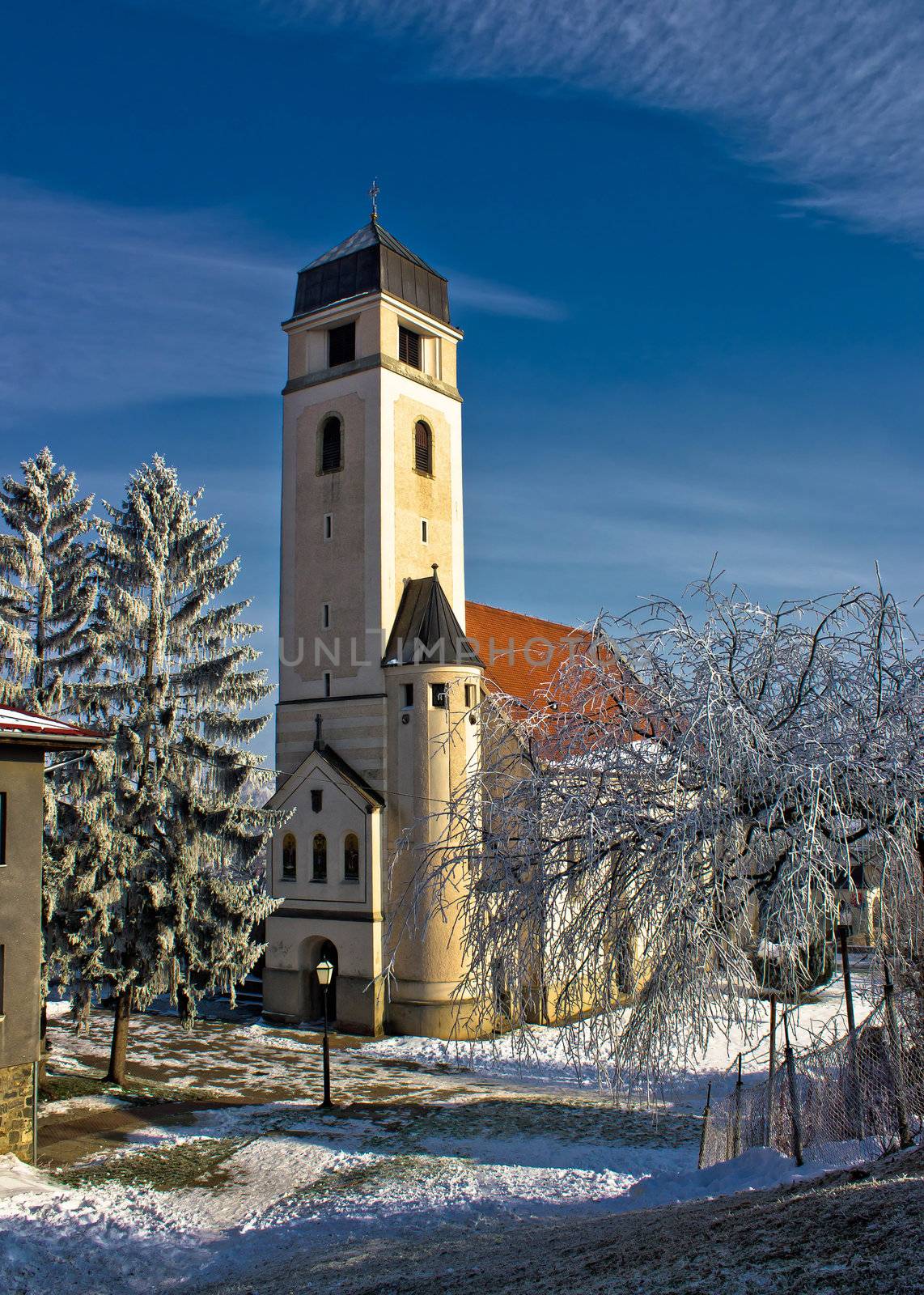 Church of holy cross in town of Krizevci, Croatia