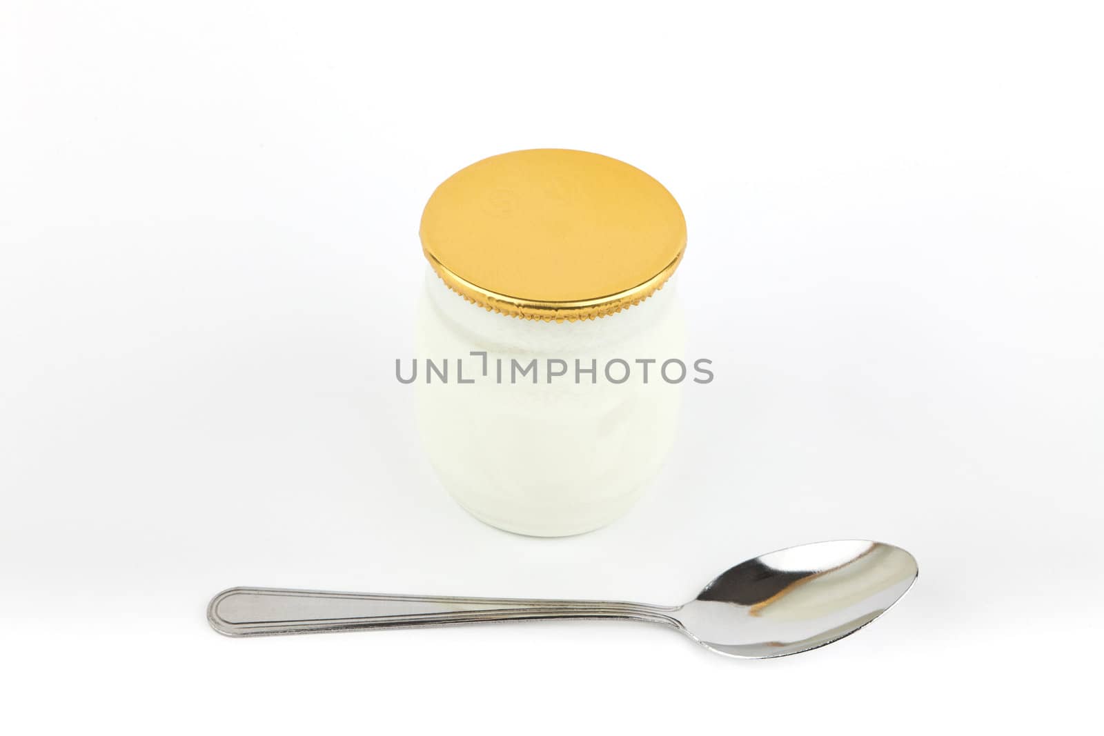 Fresh yogurt isolated on white background.