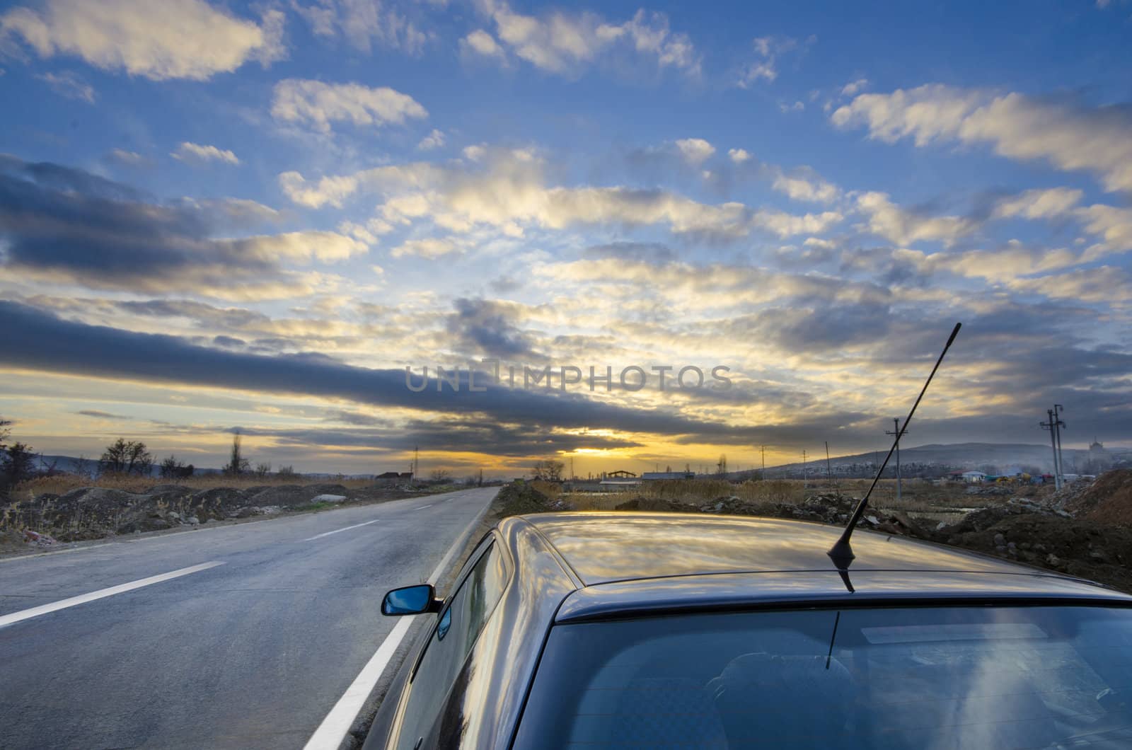 in sunset colorful weather