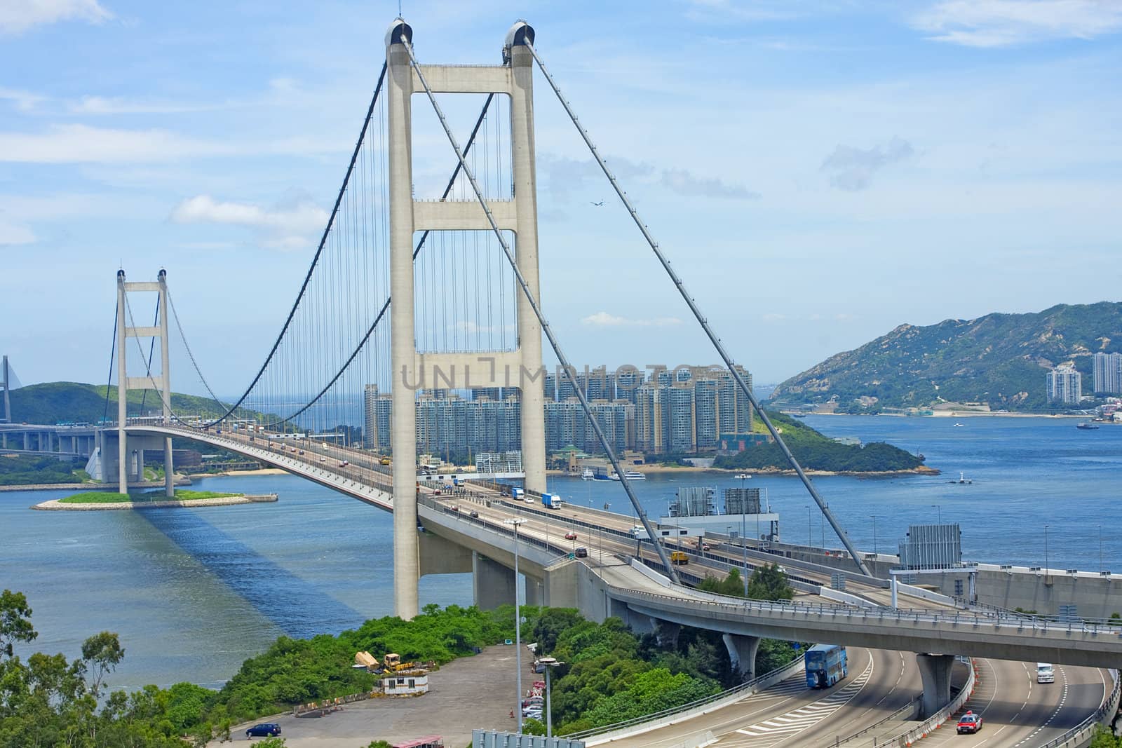 Tsing Ma Bridge, landmark bridge in Hong Kong 