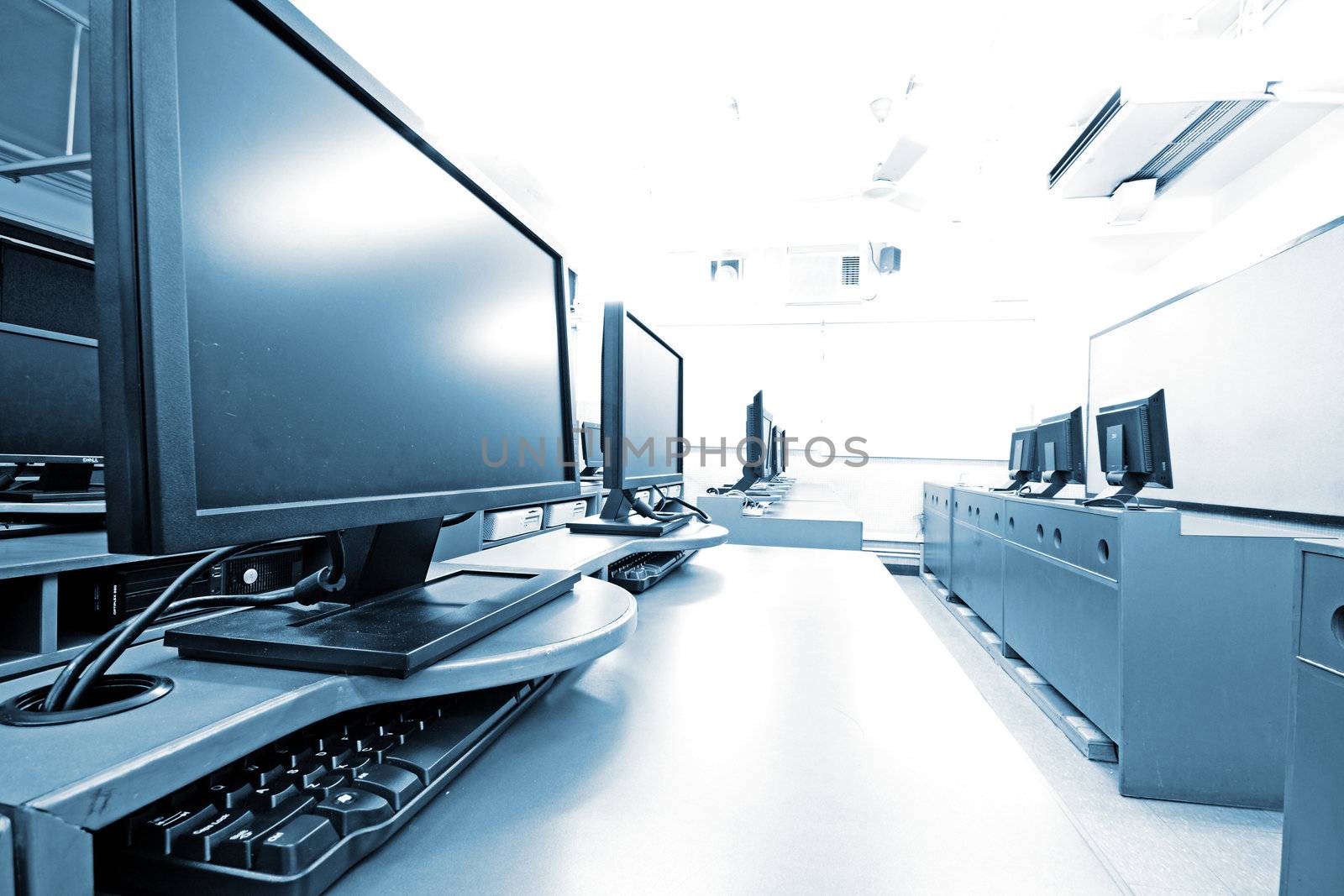 workplace room with computers
