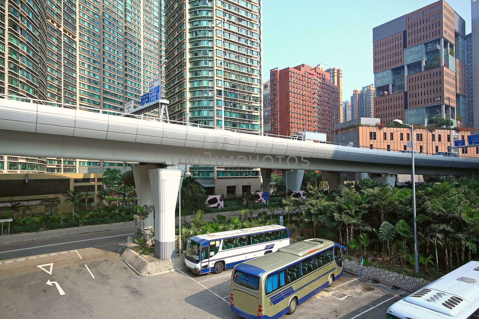 traffic highway in urban area