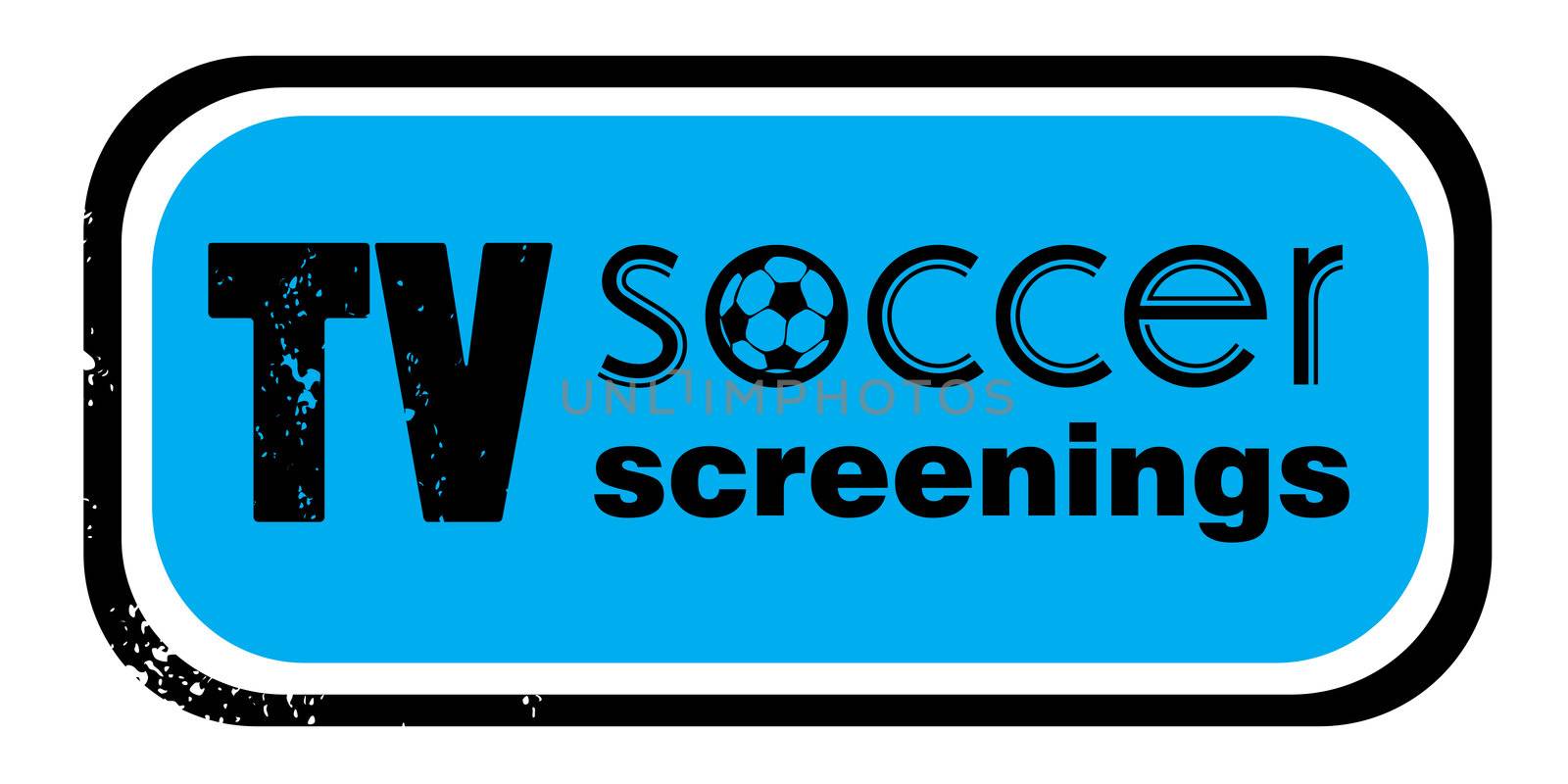 retro stamp for a club or bar, soccer screenings seal with pop art design