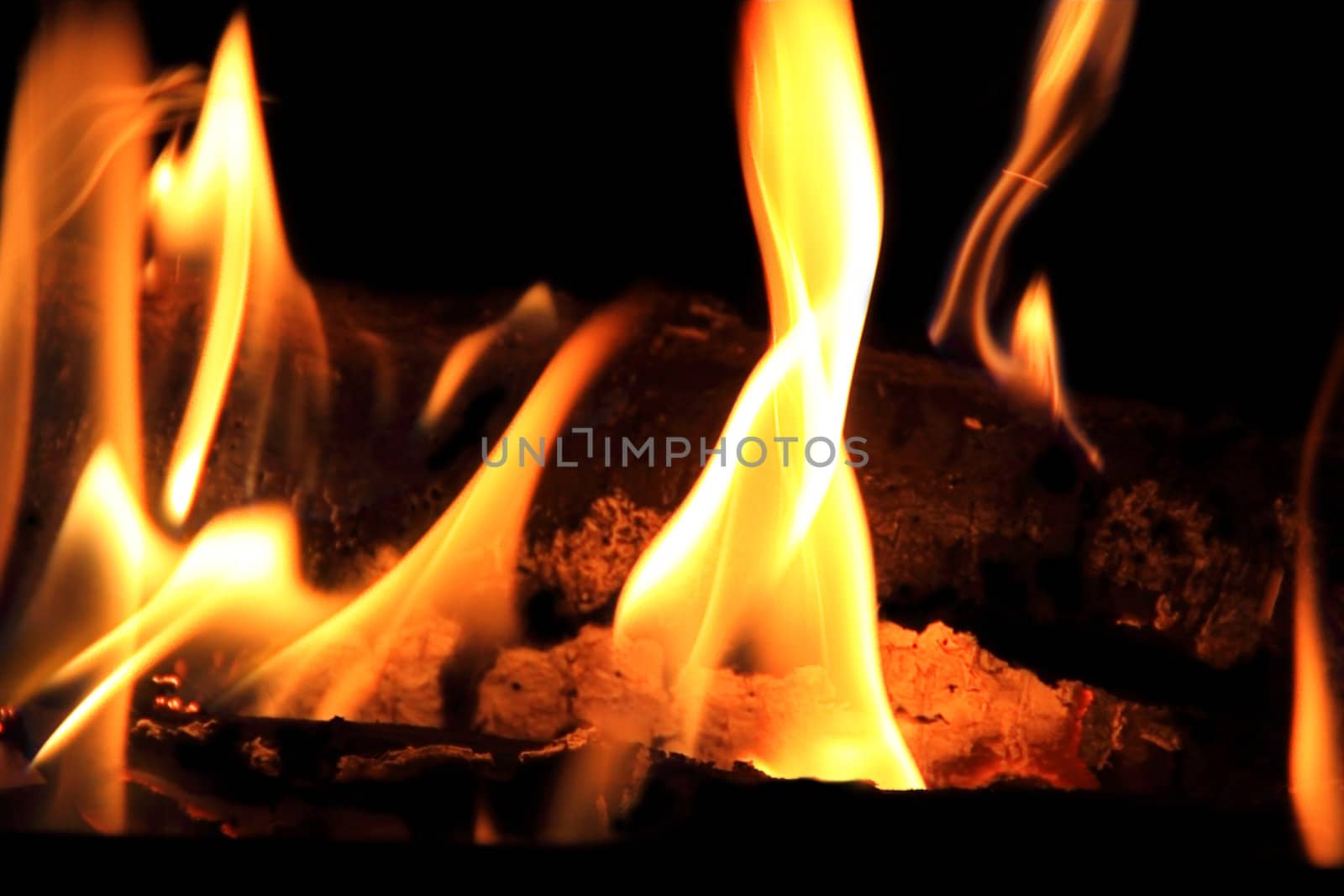 Image with red flame on the black background