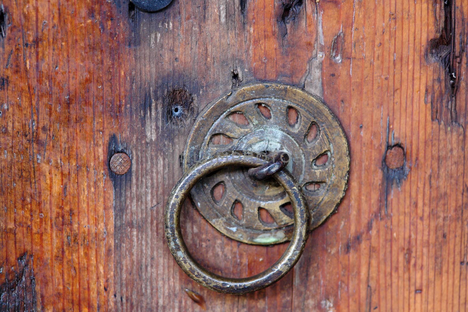 old door metal entrance knocker