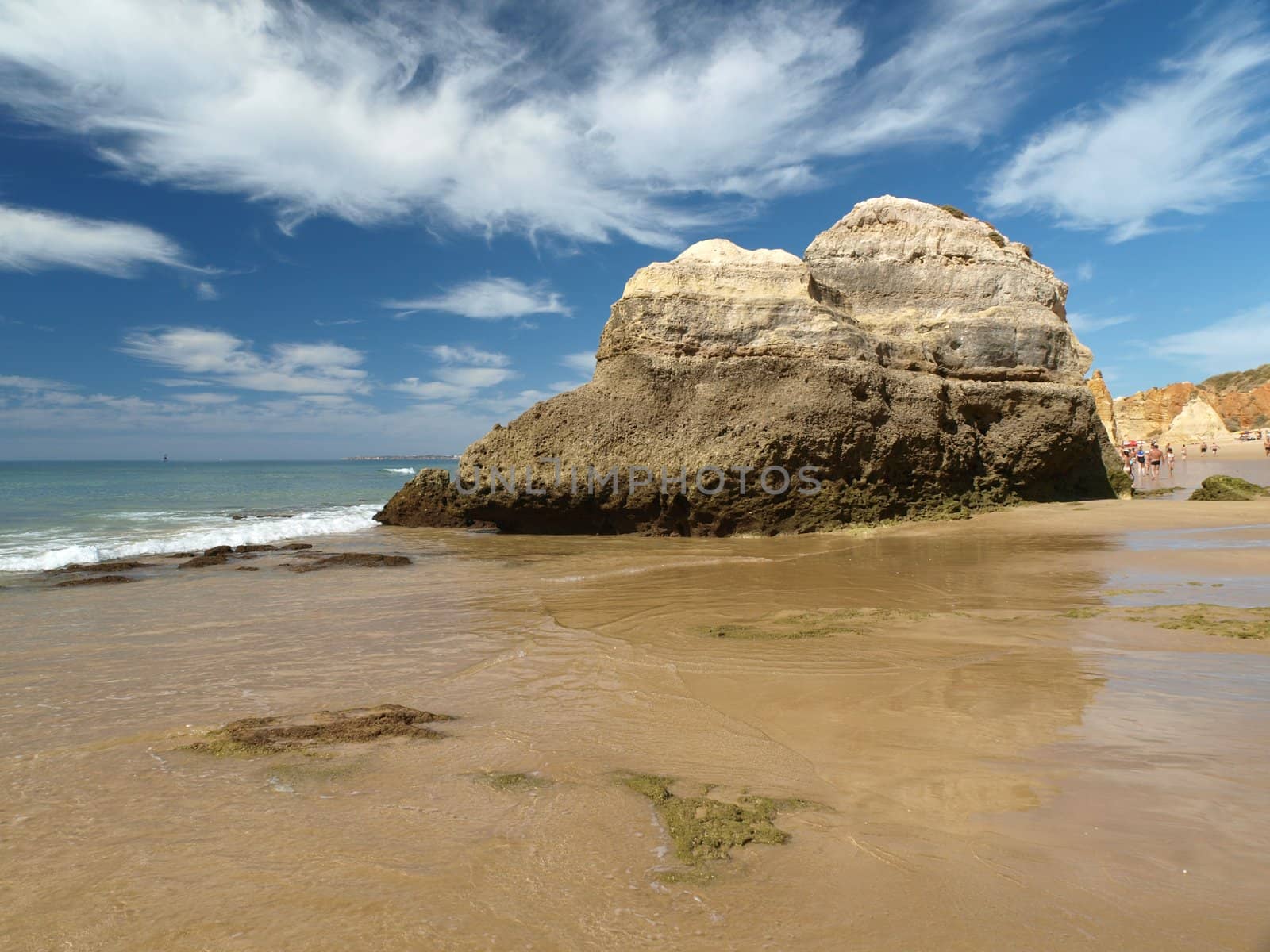 rock formations on the Algarve coast in Portugal