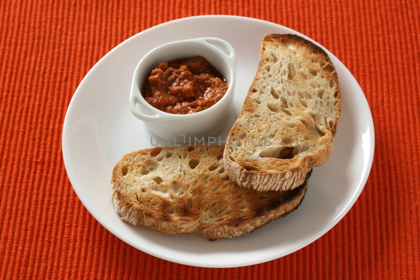 toasts with dip in bowls by nataliamylova