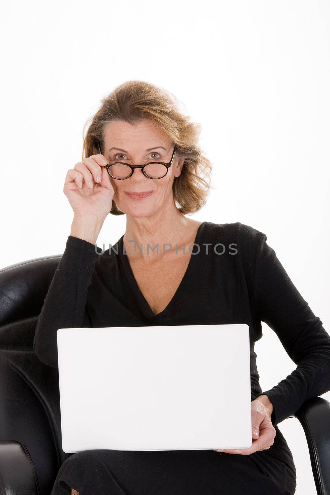 Secretary with laptop by STphotography