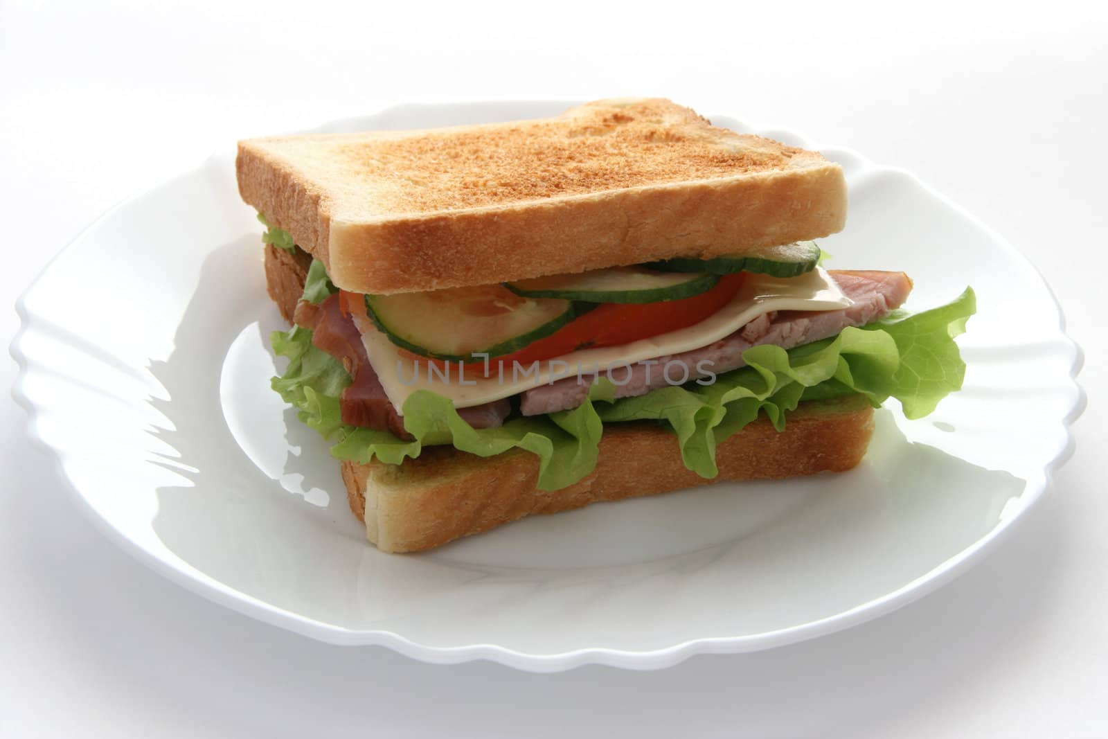 sandwich with ham and cheese