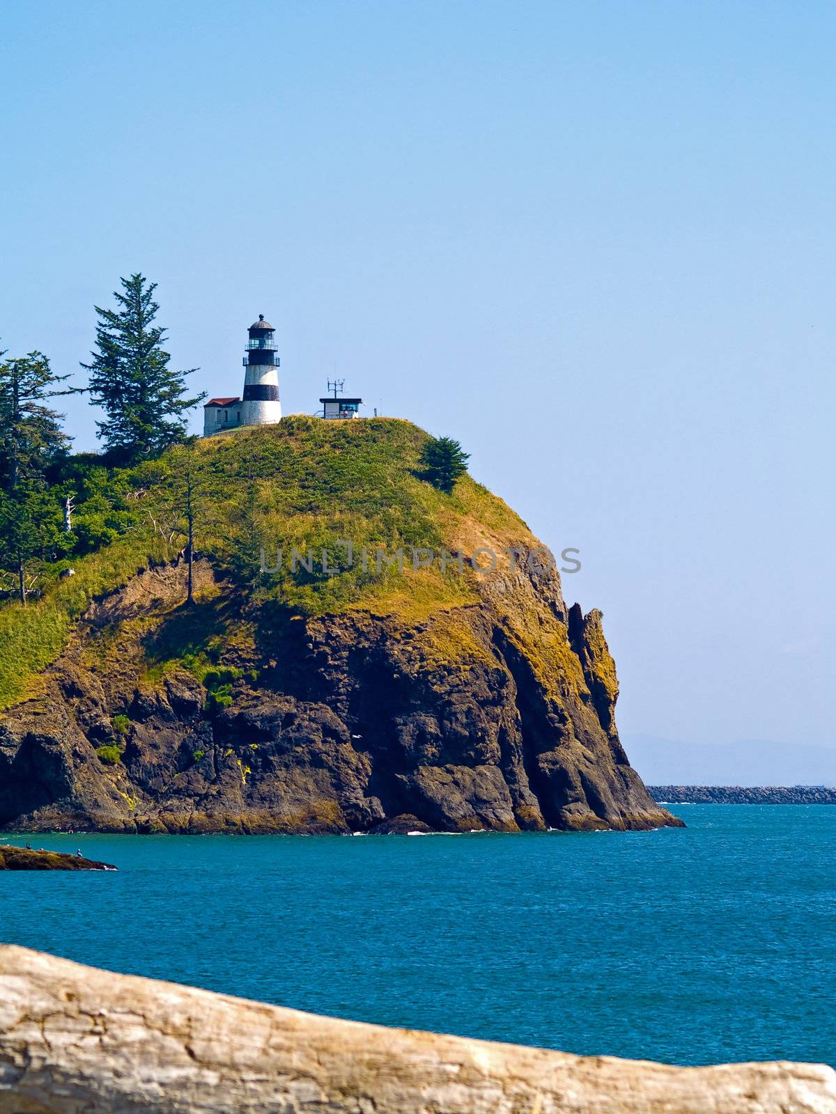 The Lighthouse at Cape Disappointment at Fort Canby State Park in Washington State USA