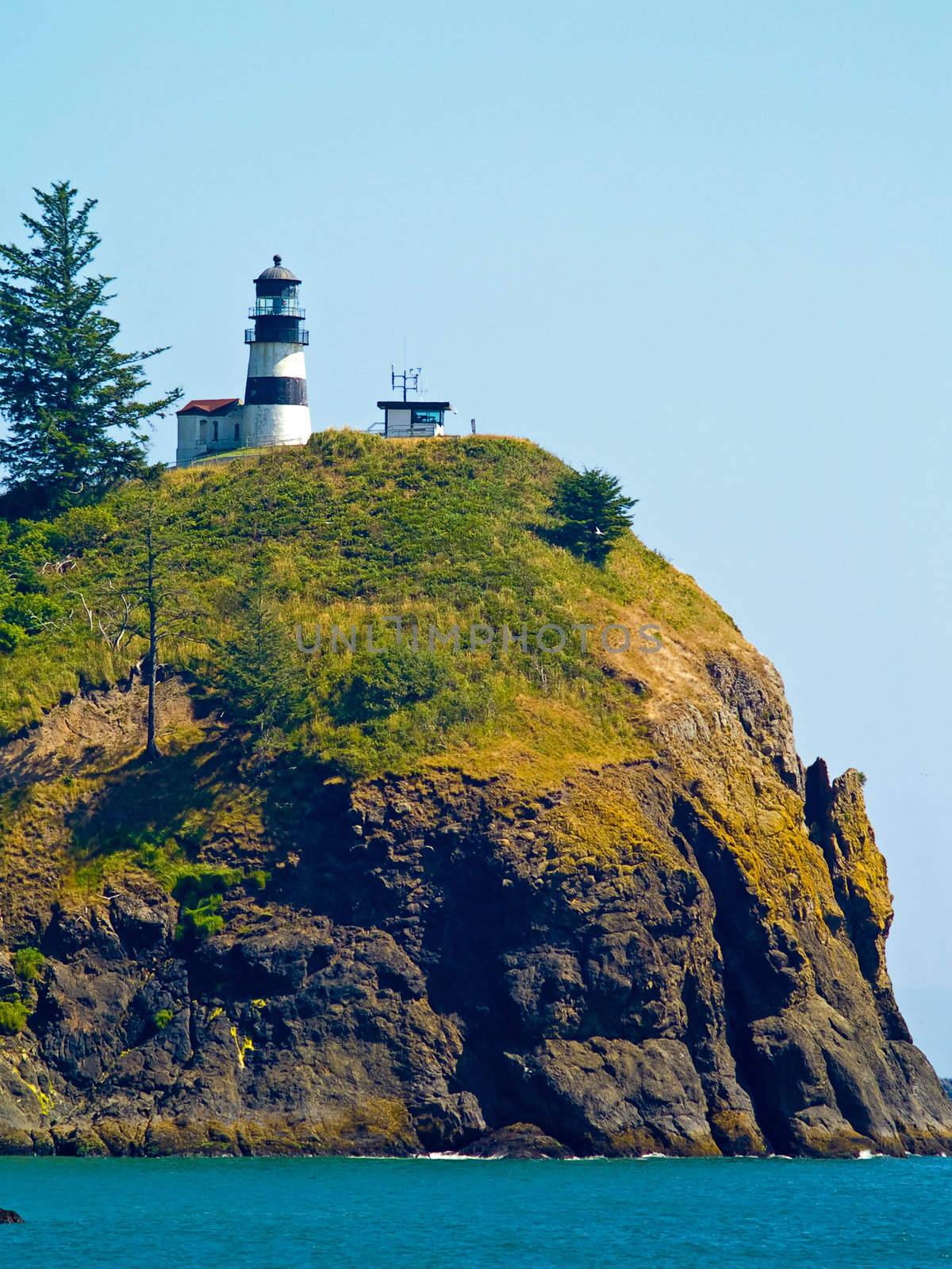 The Lighthouse at Cape Disappointment at Fort Canby State Park in Washington State USA