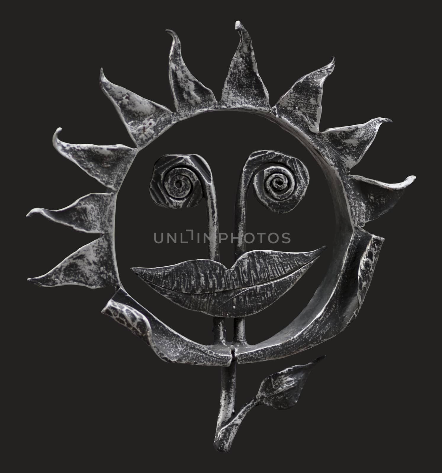 Metal forged isolated sunflower by pt-home