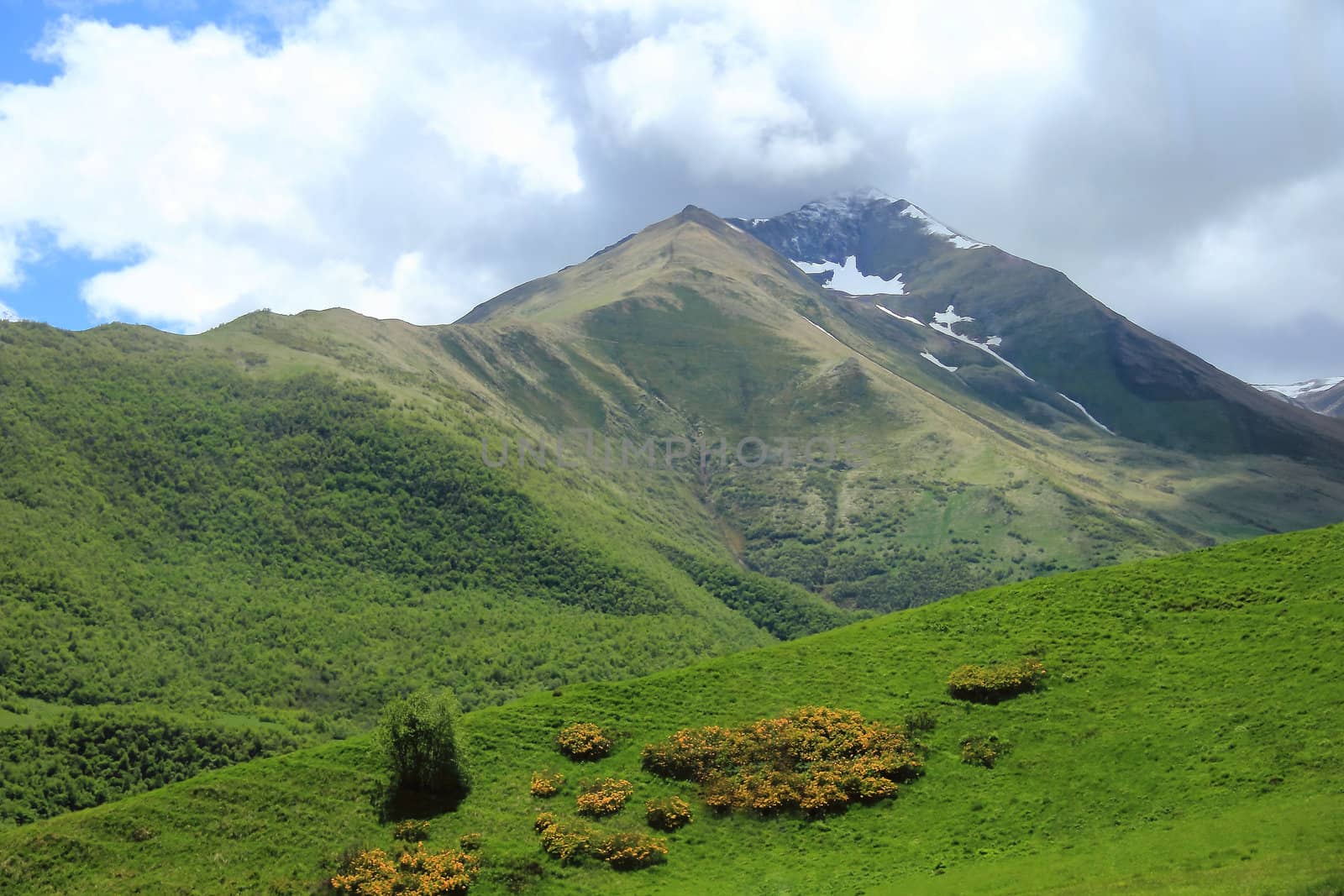 Image of beautiful landscape with Caucasus mountains