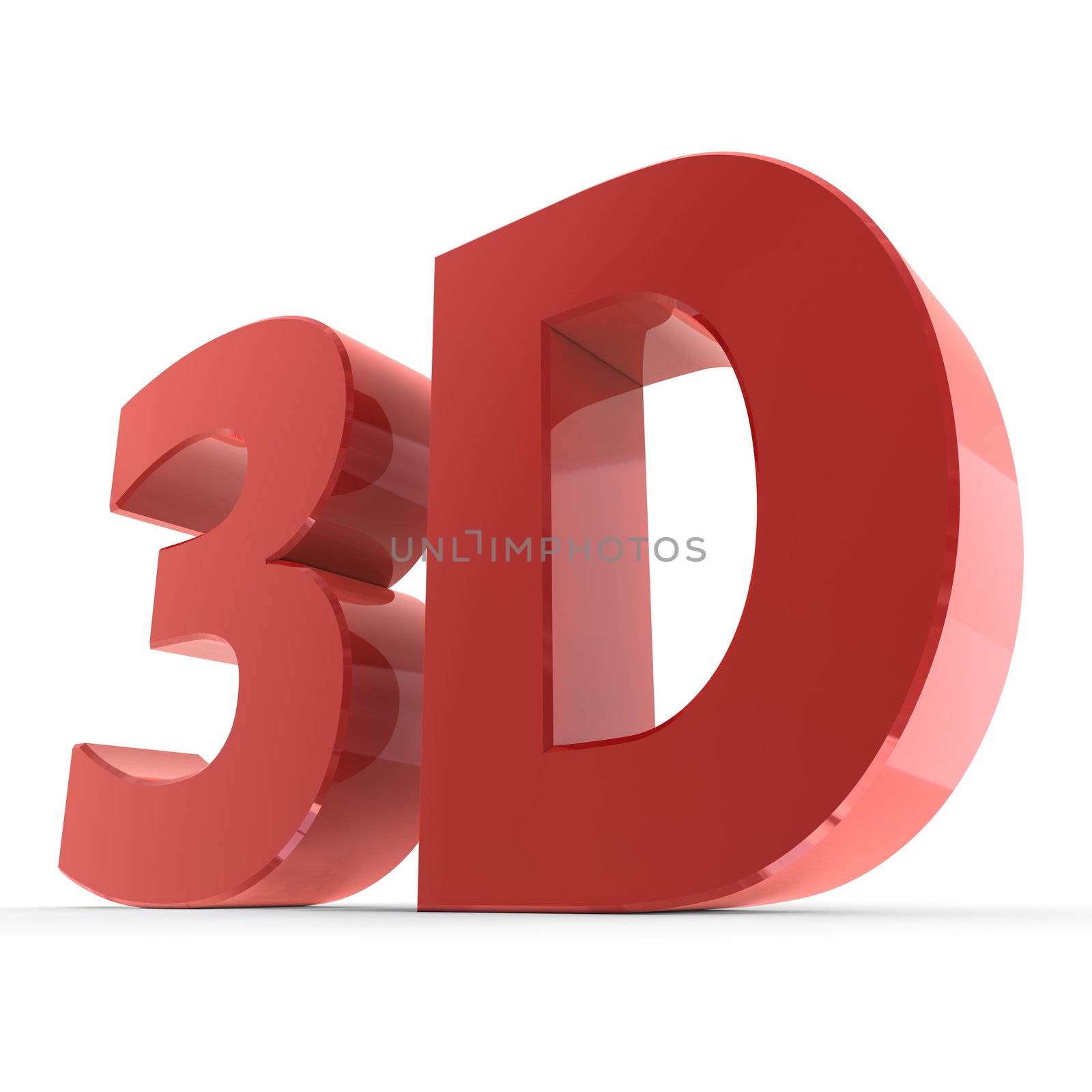 red word 3D with a shiny glossy surface