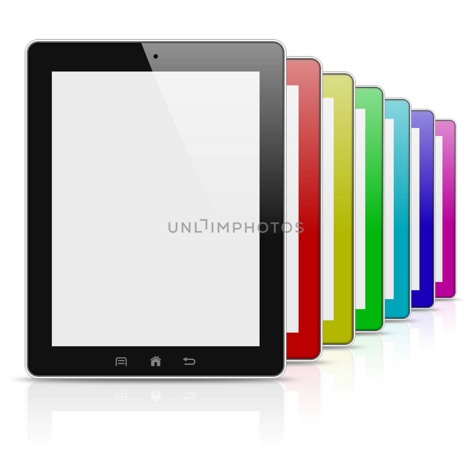Series of modern personal electronic colorful rainbow tablets