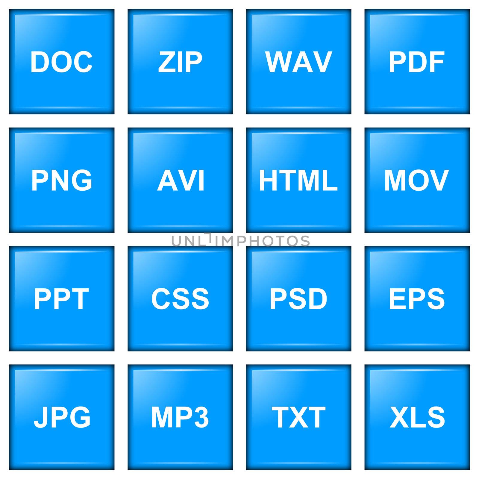File extension blue icon series illustration