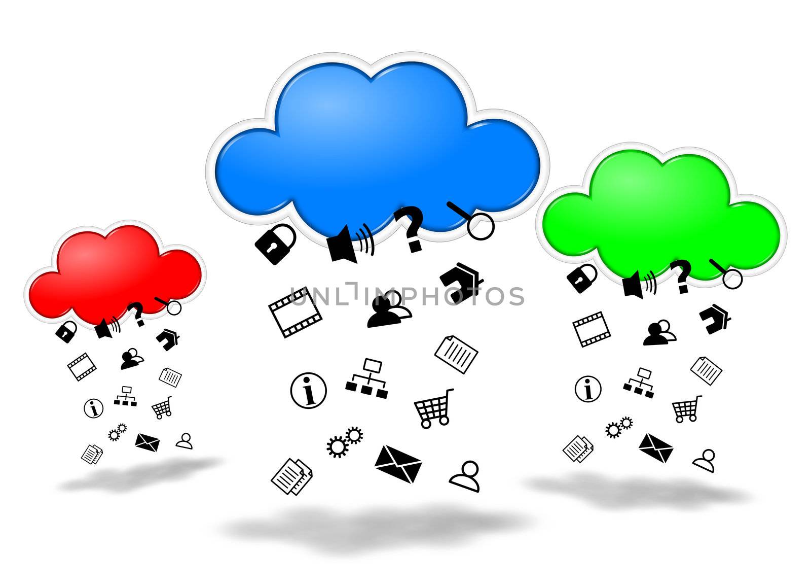 Cloud computing competition concept illustration by make