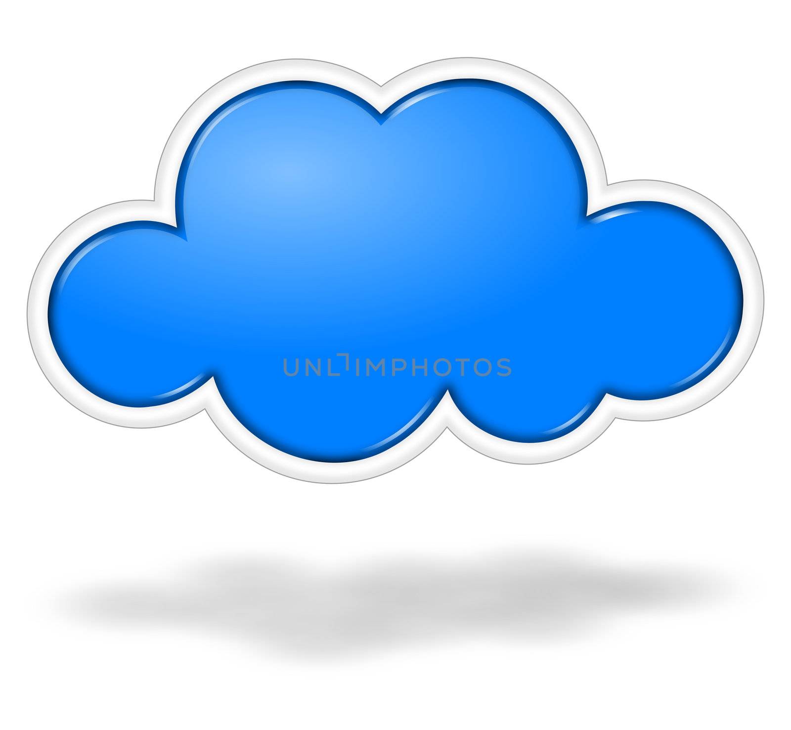 blue single cloud illustration cloud computing concept