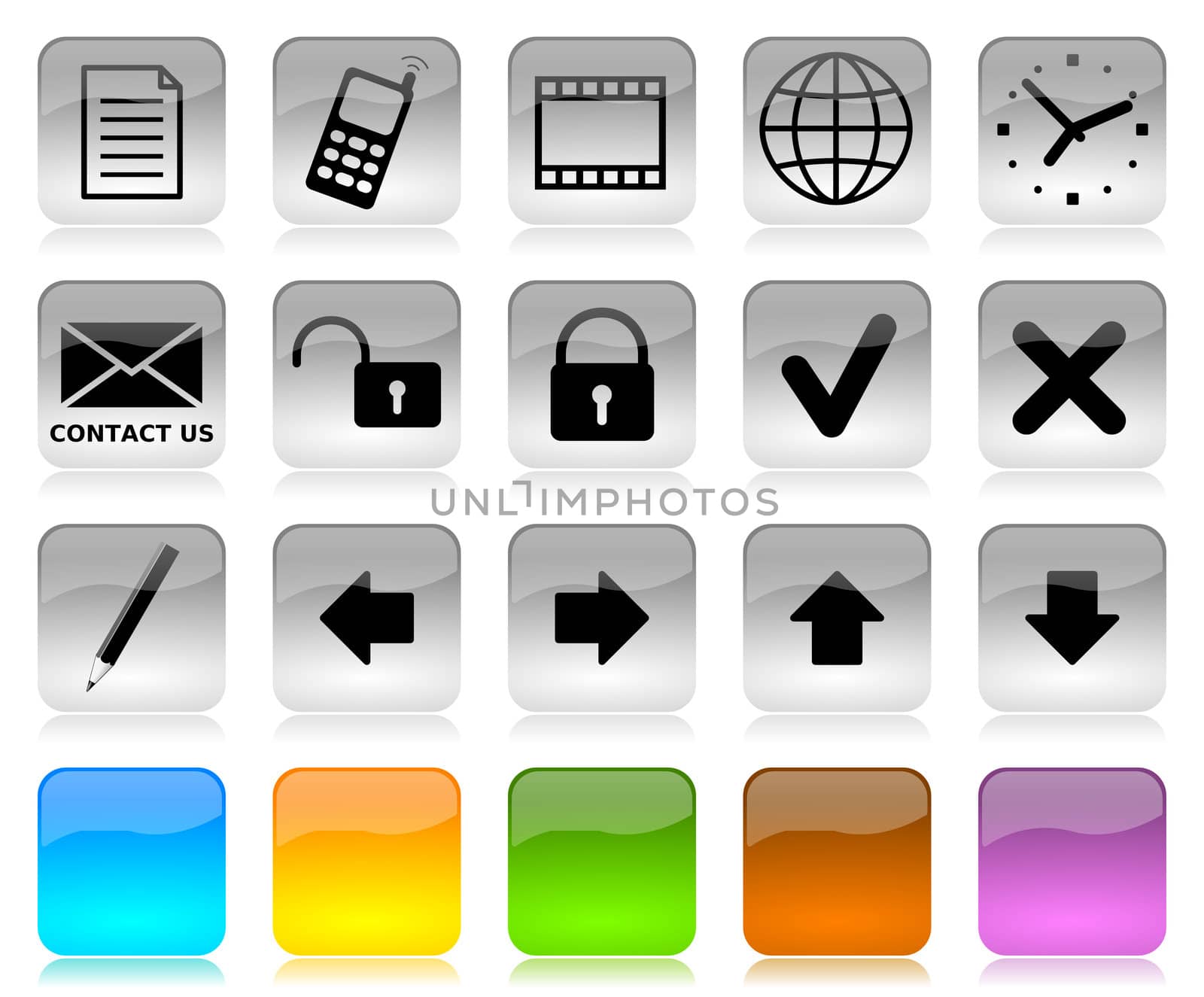 Black on white internet icons series by make