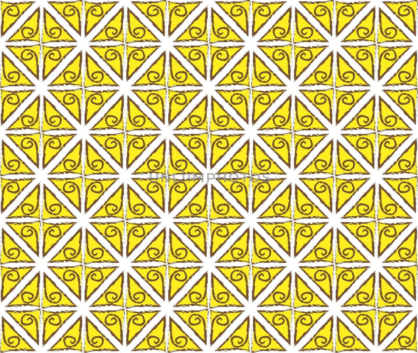 abstract background consisting with yellow triangles with spirals