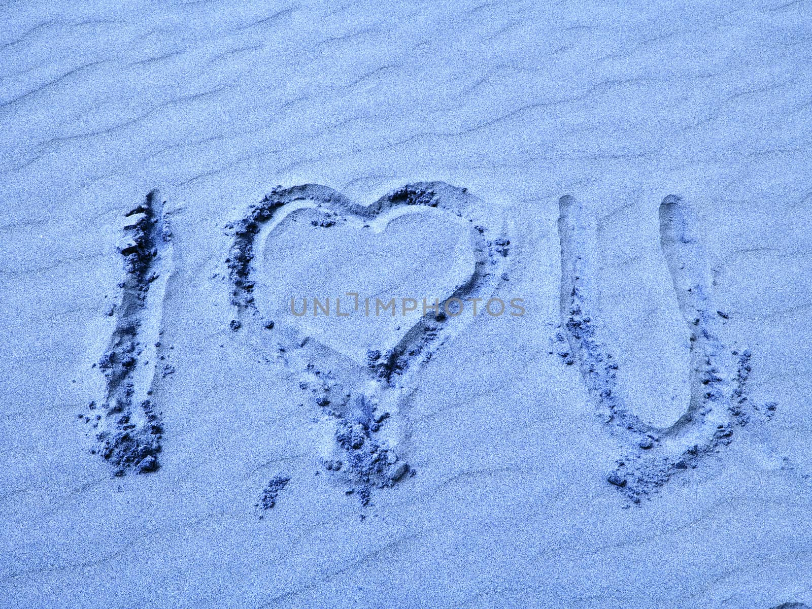 I Love You Written in the Sand by Frankljunior