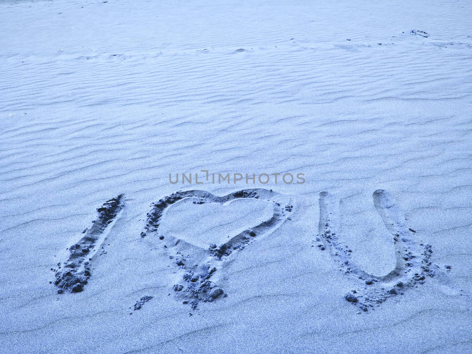 I Love You Written in Blue Sand