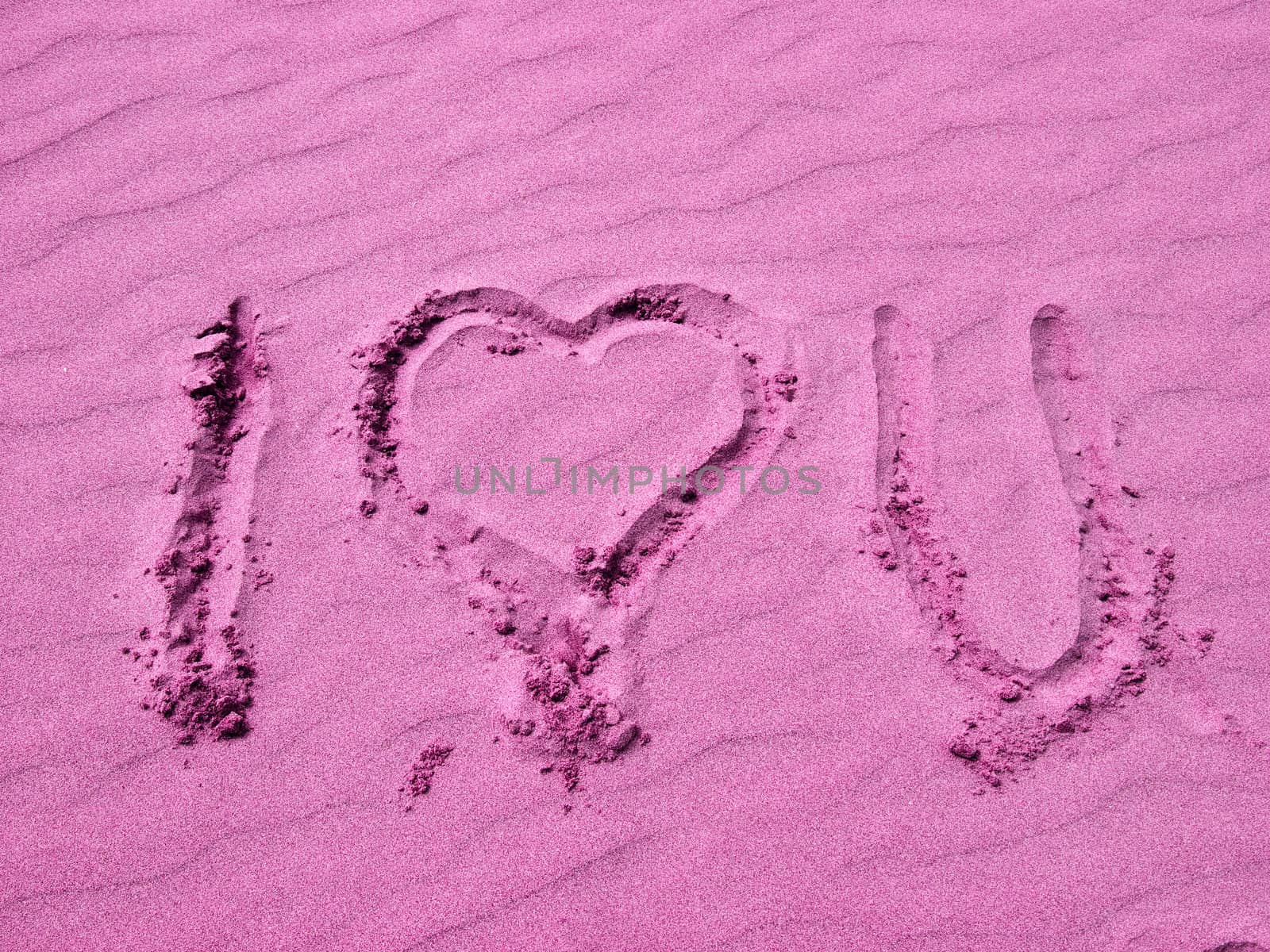 I Love You Written in the Sand by Frankljunior