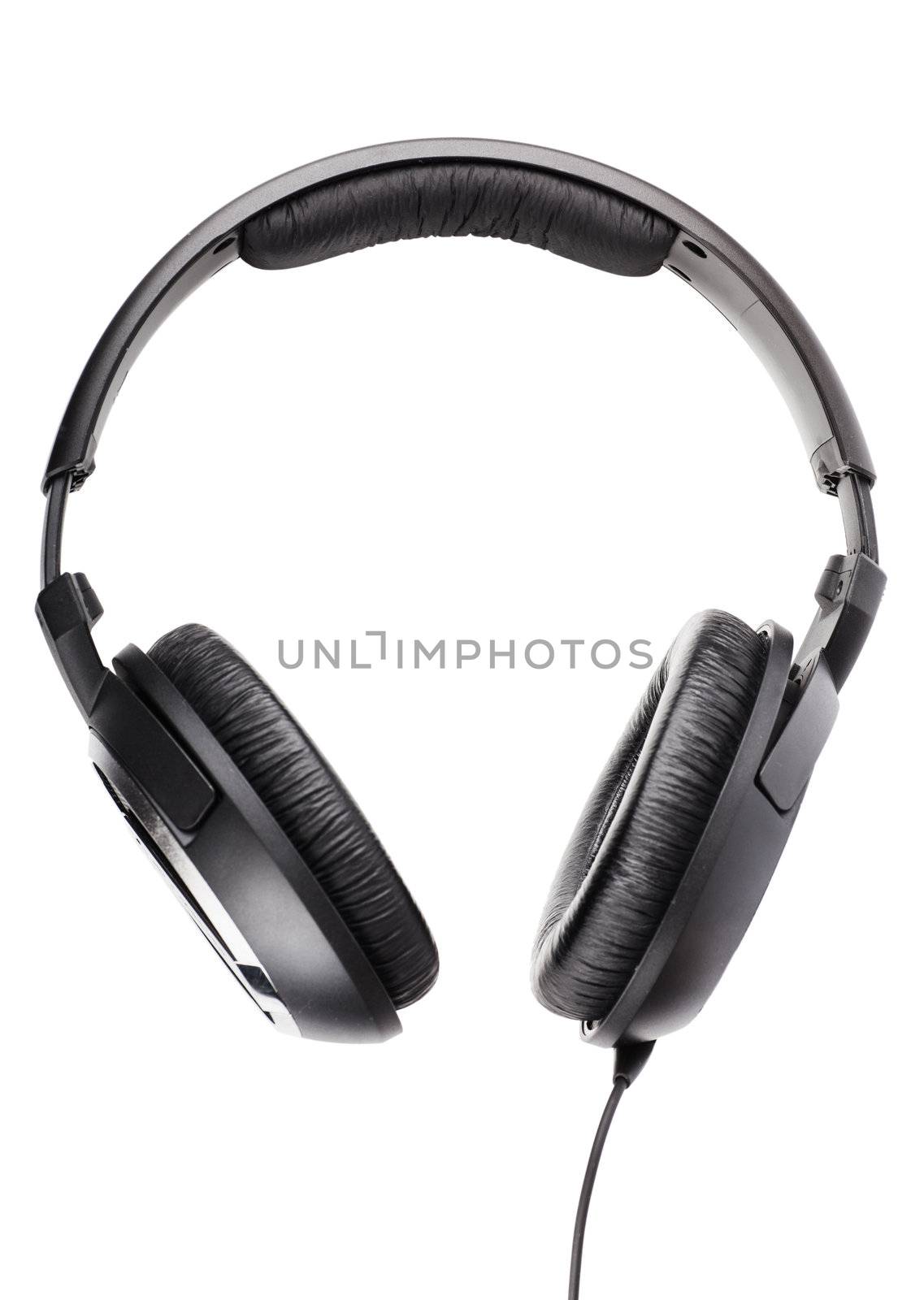 Professional headphones isolated over white background