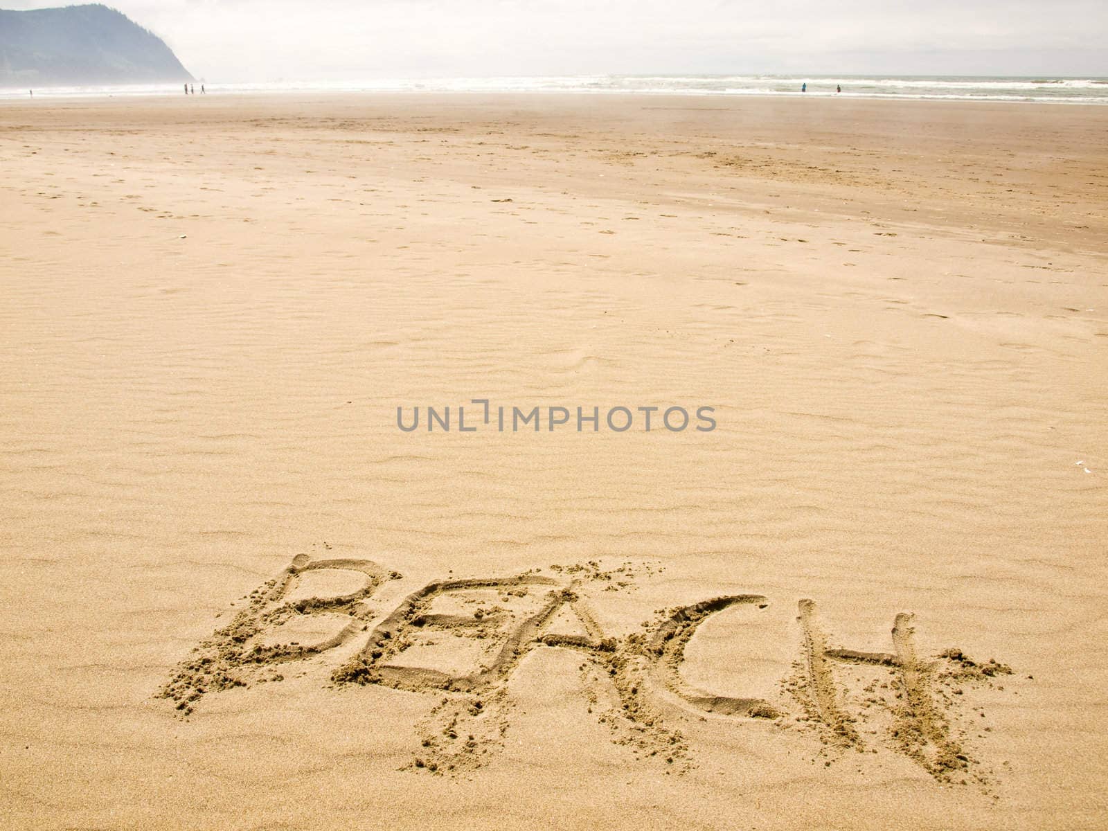 Beach Written in the Sand on a Sunny Day