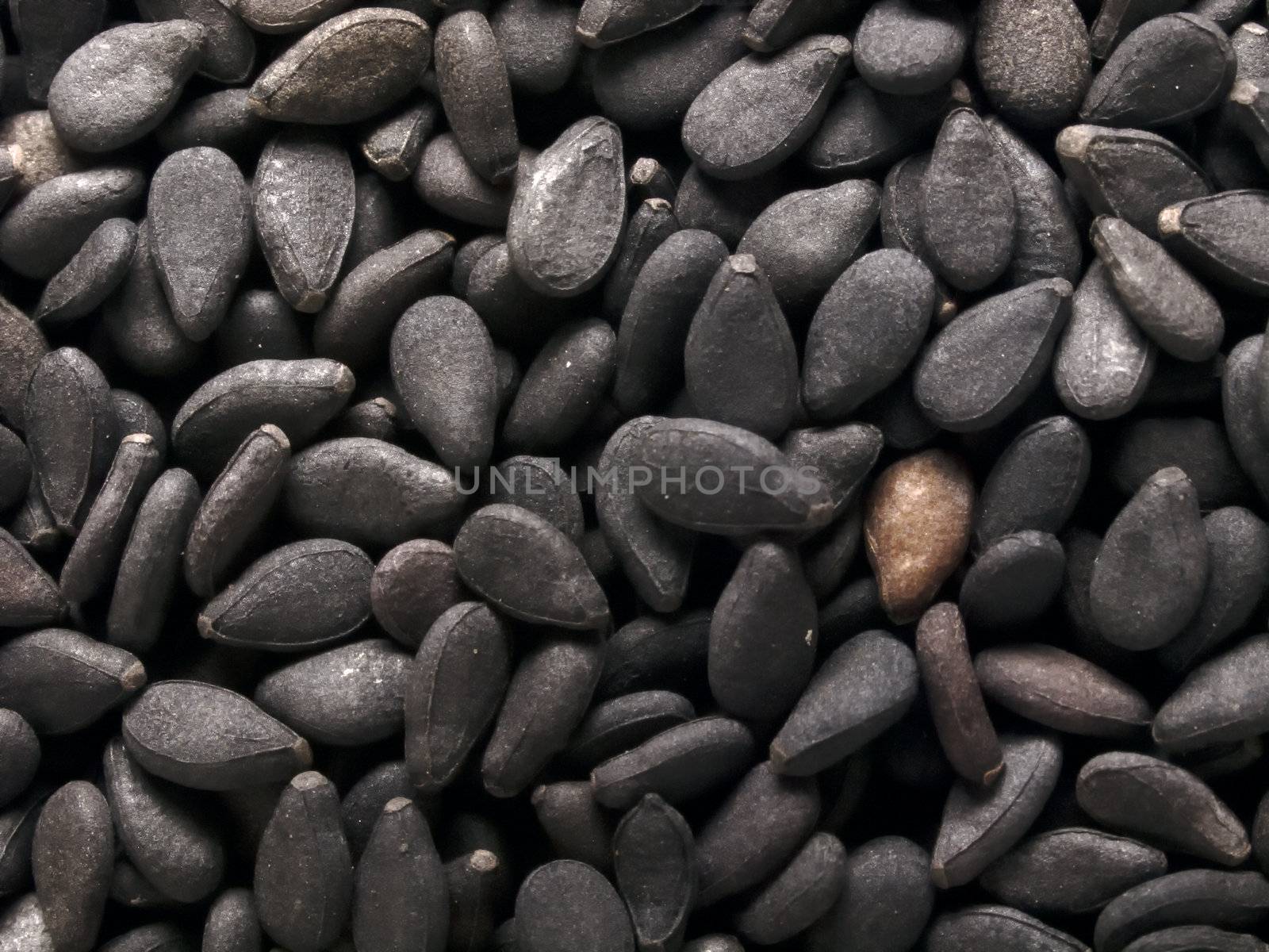 close up of black sesame seeds food background