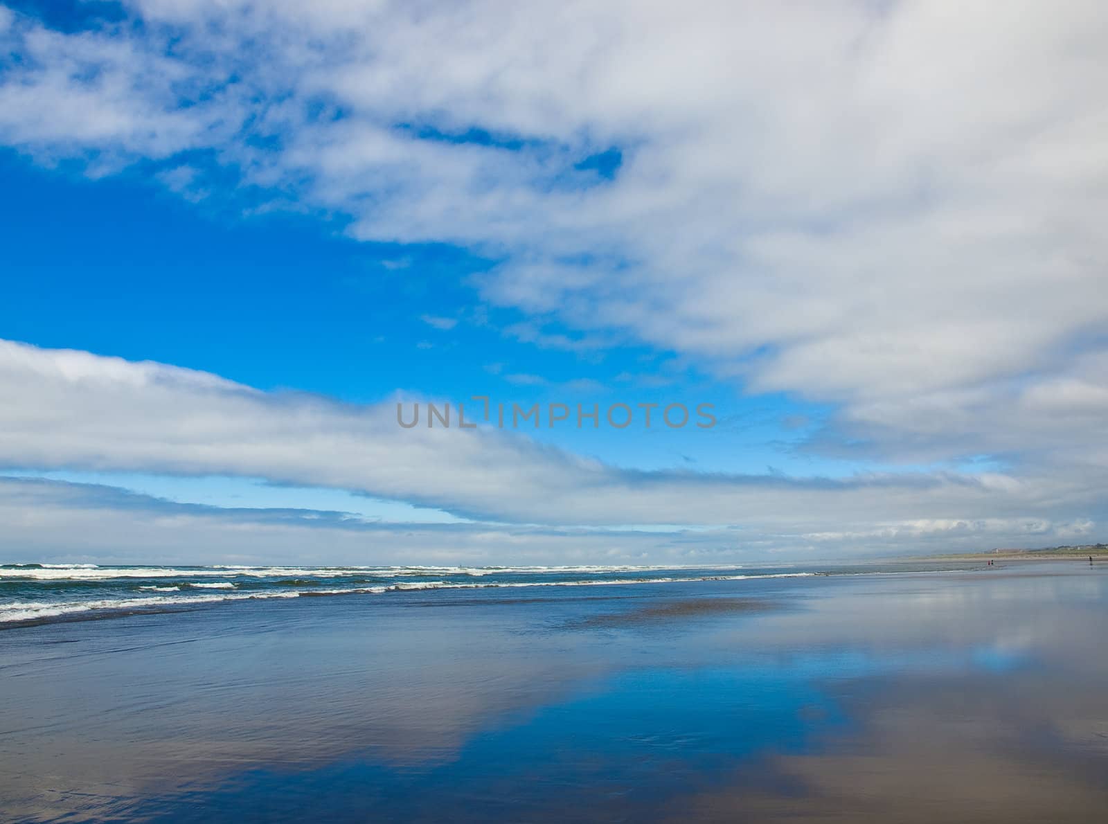 Coastline at the Beach on a Partly Cloudy and Sunny Day