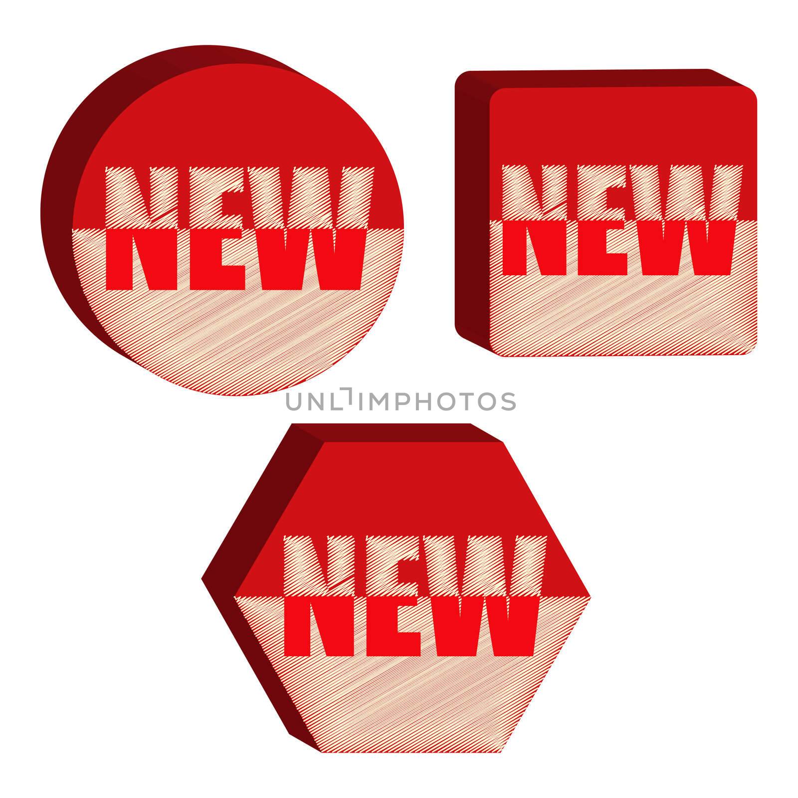 Red color retro banners with text New