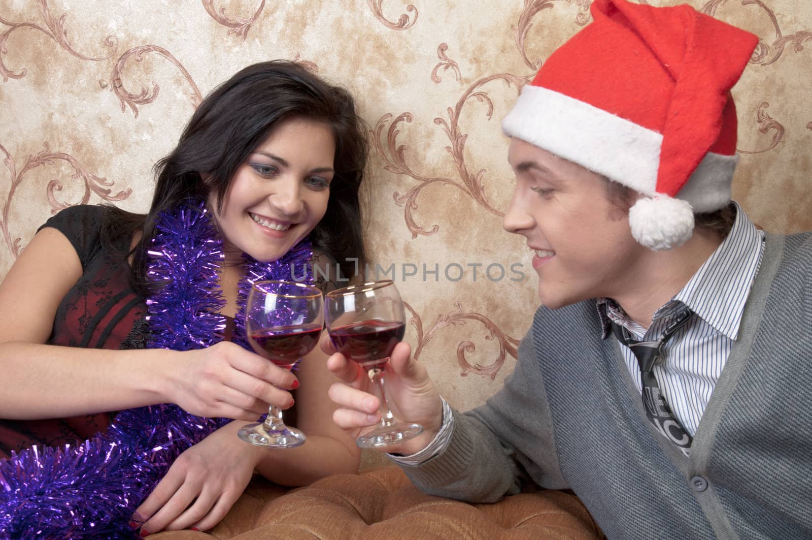 A couple celebrates Christmas by korvin79