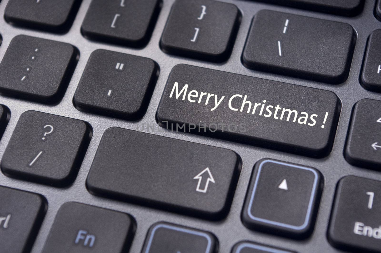 Photo of close up on keyboard pad, for christmas concepts.