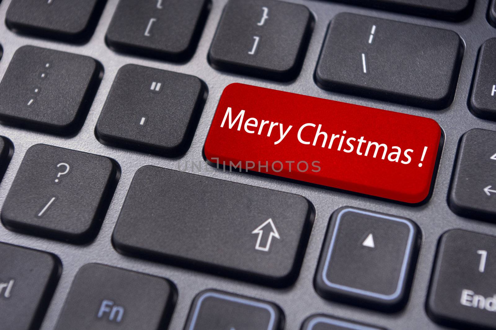 Photo of close up on keyboard pad, for christmas concepts.