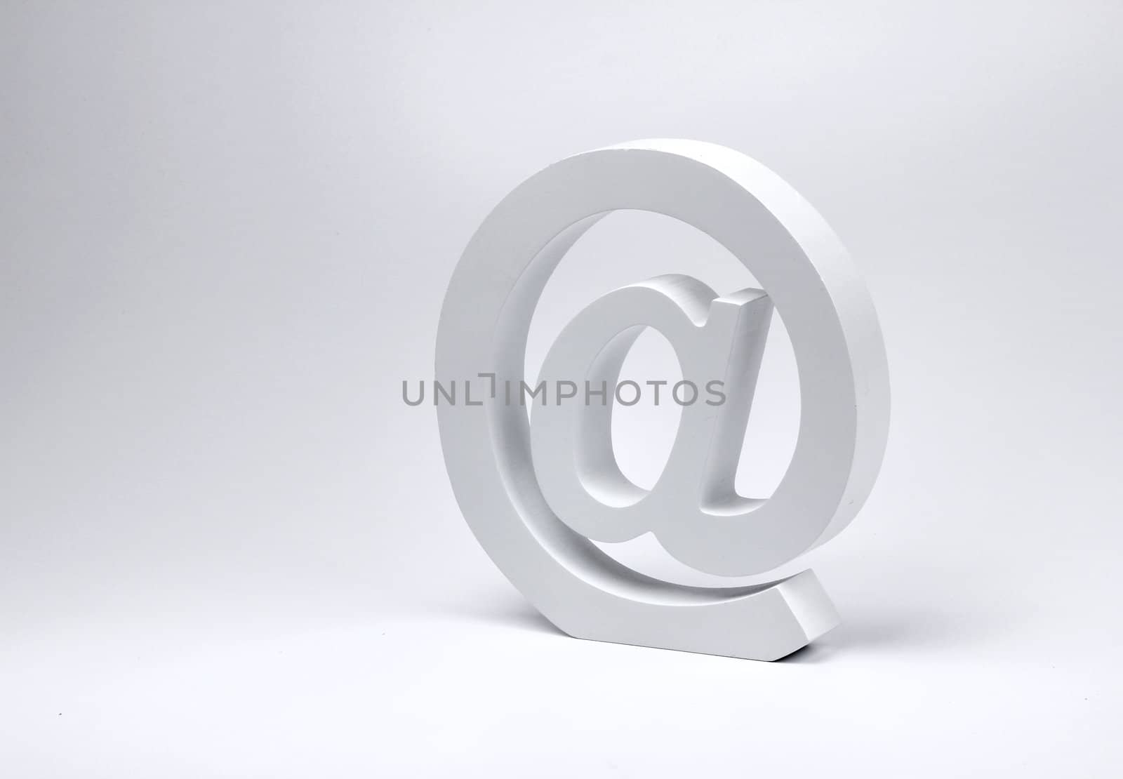 Realistic e-mail @ sign block letter email symbol