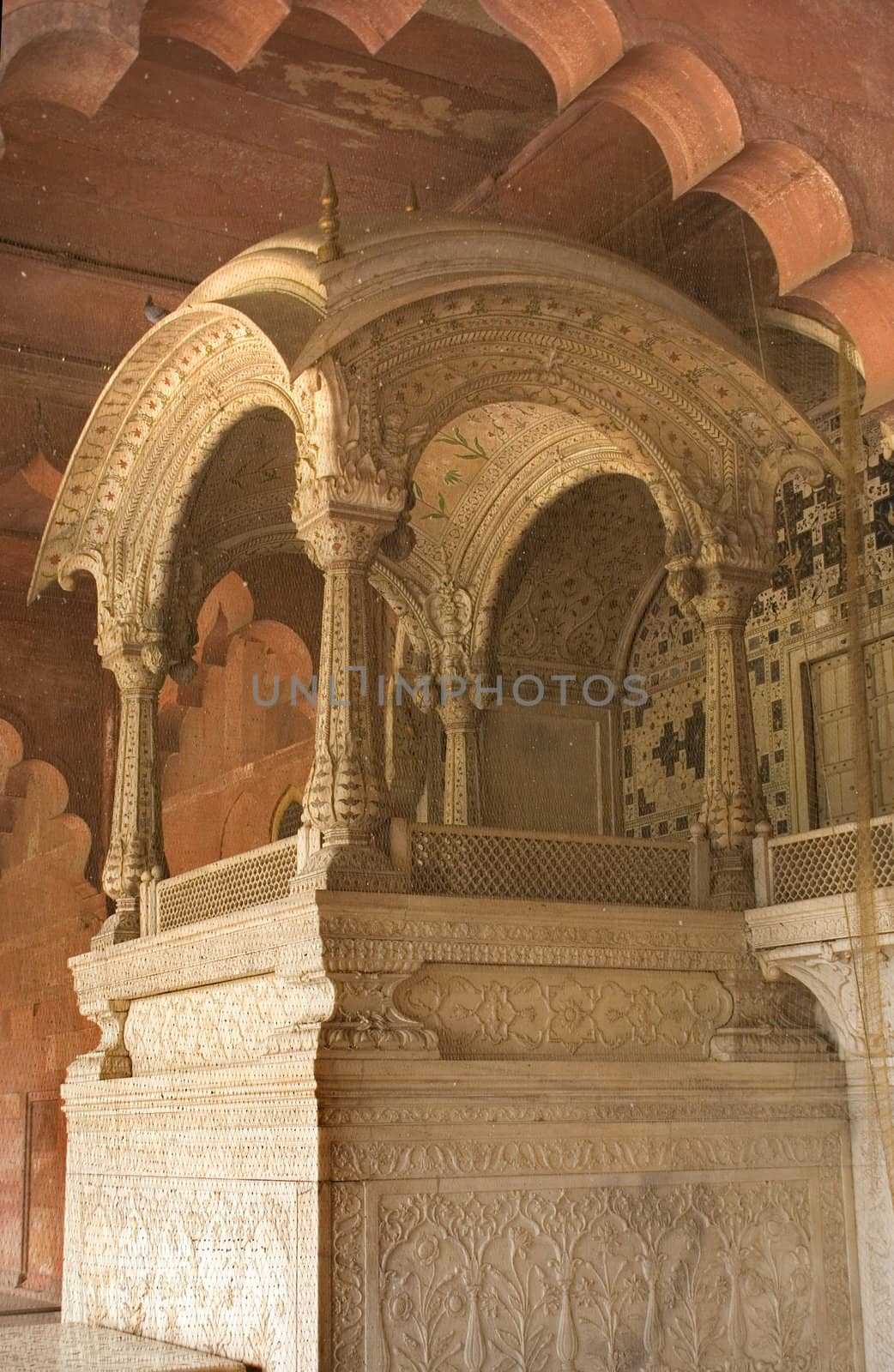 Throne Mughal Emperor Red Fort, Delhi, India by bill_perry