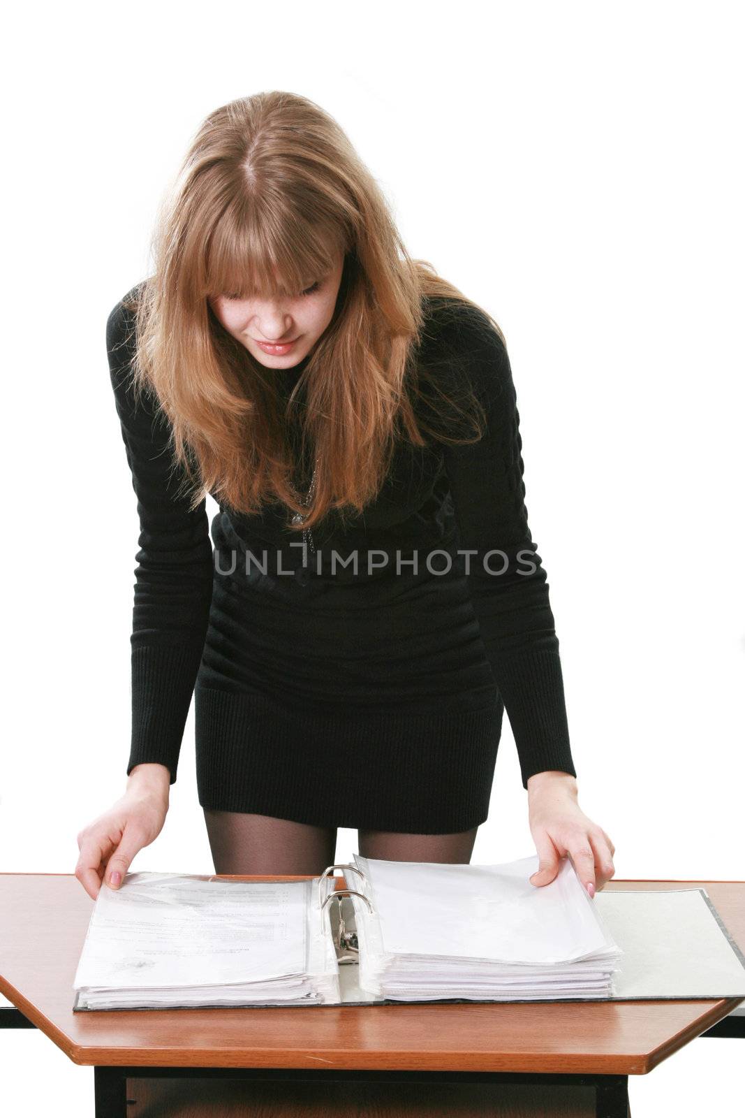 woman works with documents by Dancer01