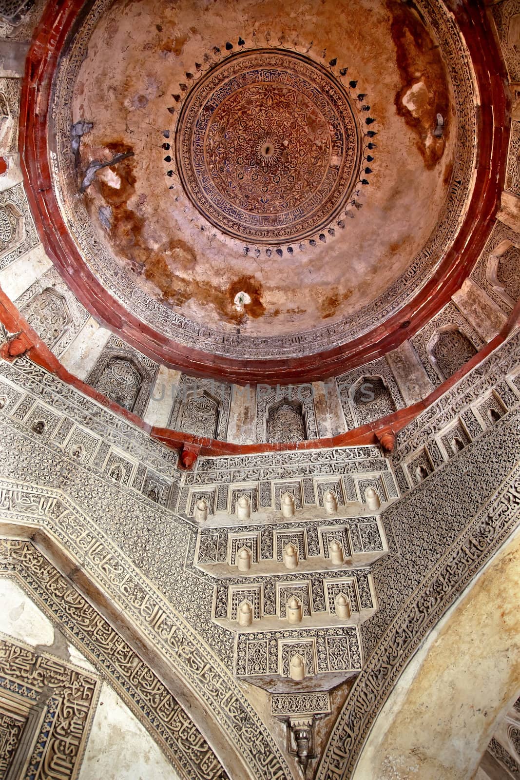 Decorations Dome Inside Sheesh Shish Gumbad Tomb Lodi Gardens New Delhi India by bill_perry